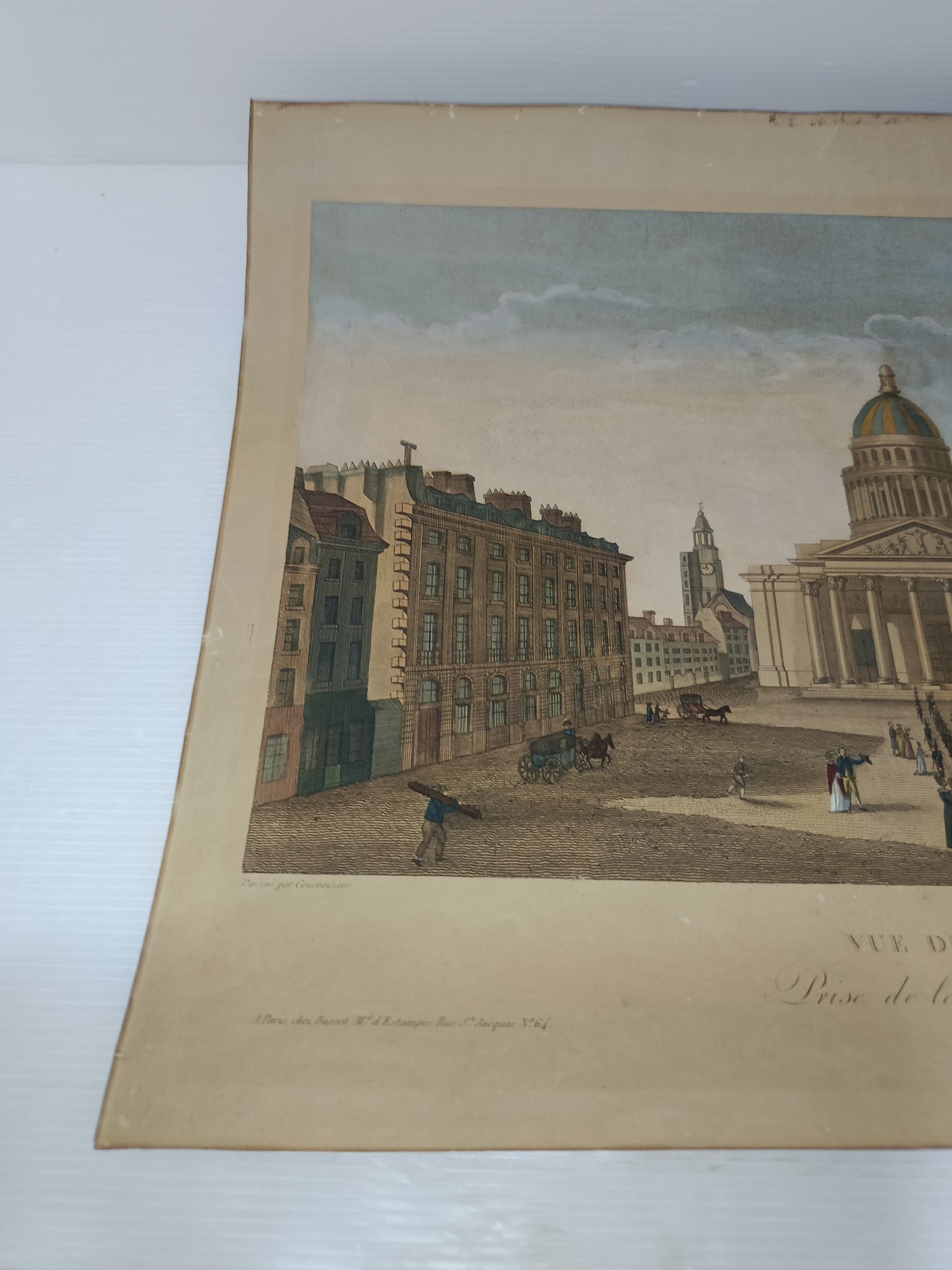 Antica Stampa Vue Du Pantheon Paris Basset Rue St Jacques N.64
Incisa da Dubois