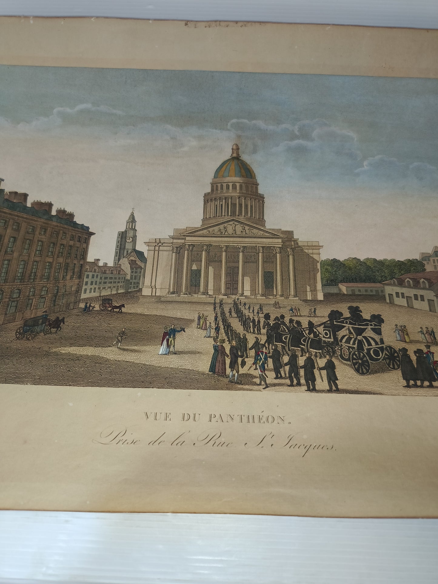 Antica Stampa Vue Du Pantheon Paris Basset Rue St Jacques N.64
Incisa da Dubois