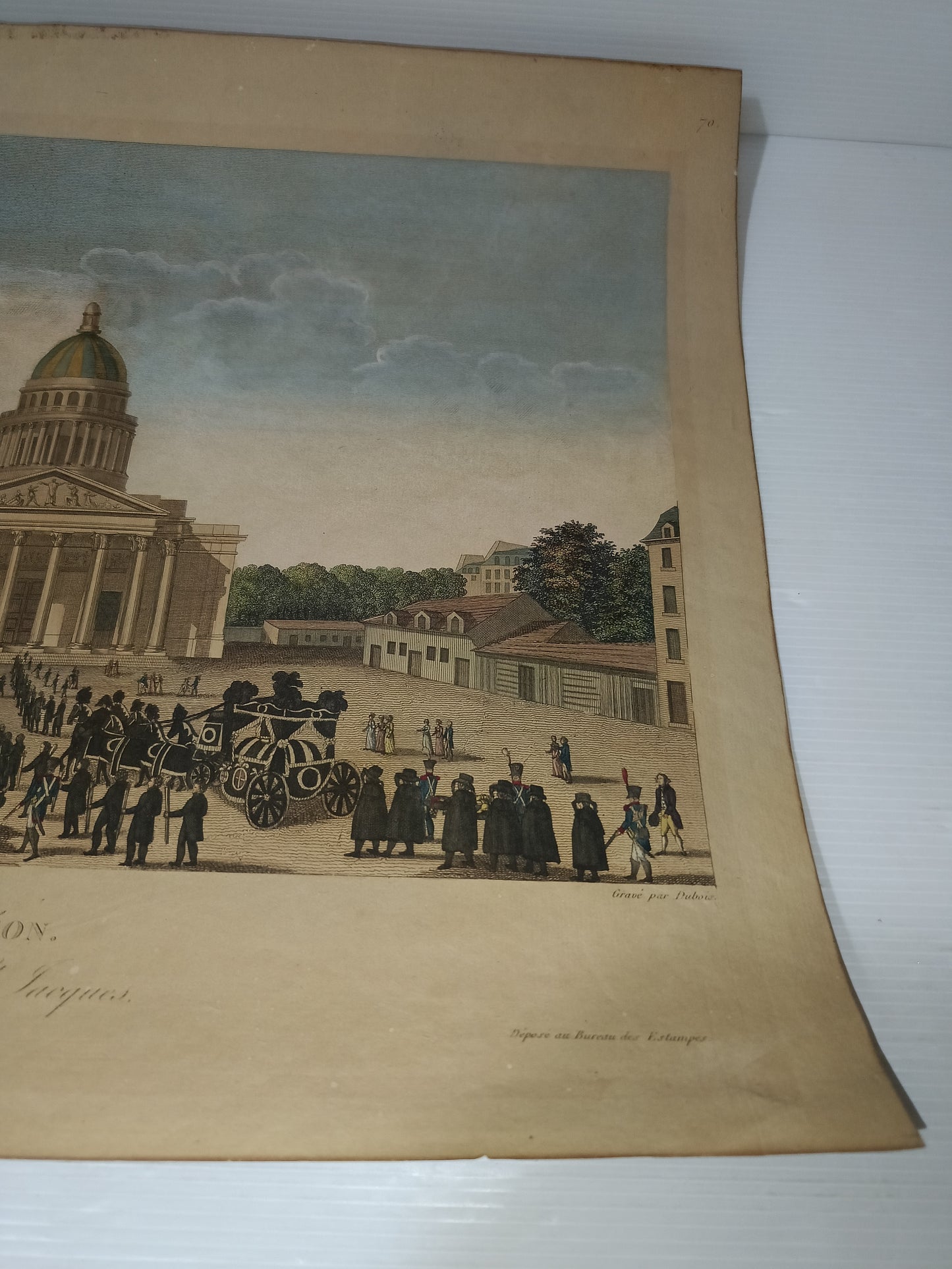 Antica Stampa Vue Du Pantheon Paris Basset Rue St Jacques N.64
Incisa da Dubois