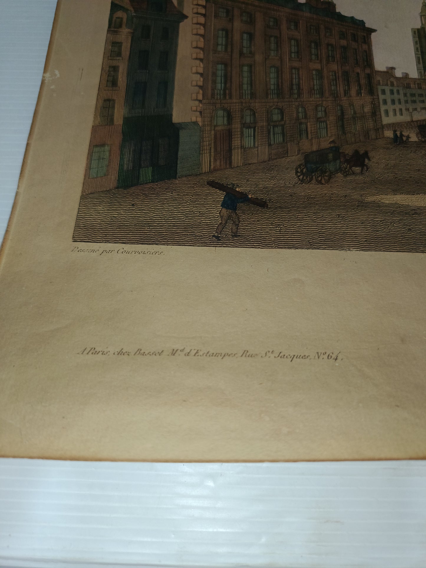 Antica Stampa Vue Du Pantheon Paris Basset Rue St Jacques N.64
Incisa da Dubois