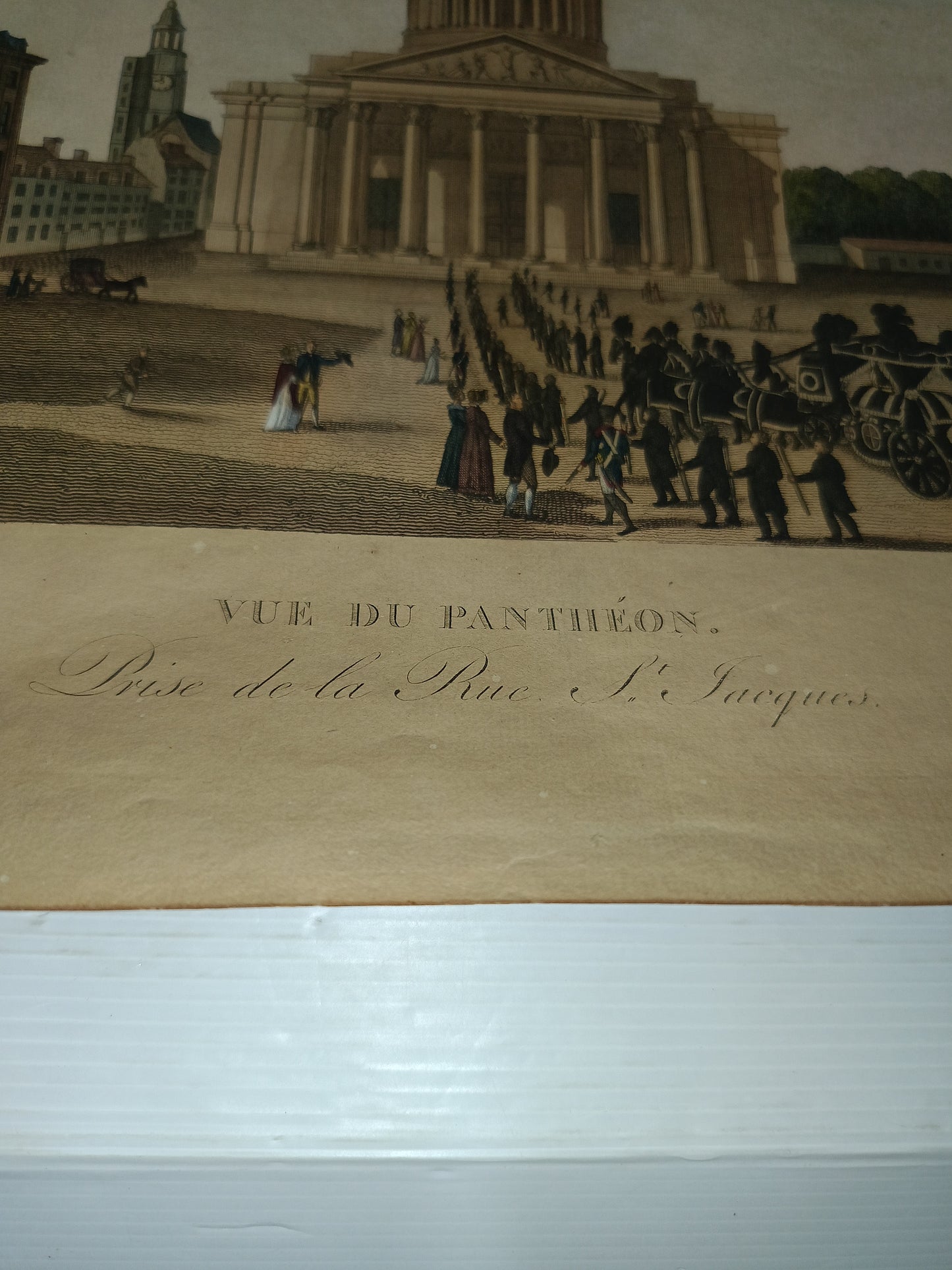 Antica Stampa Vue Du Pantheon Paris Basset Rue St Jacques N.64
Incisa da Dubois