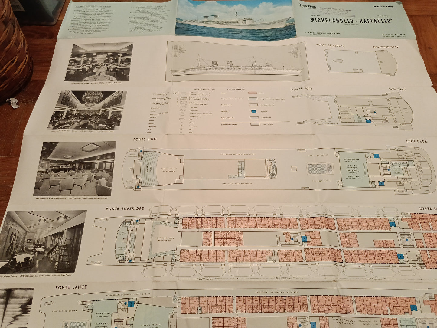 Depliant Turbonavi Michelangelo- Raffaello Italian Line
Originale Anni 70