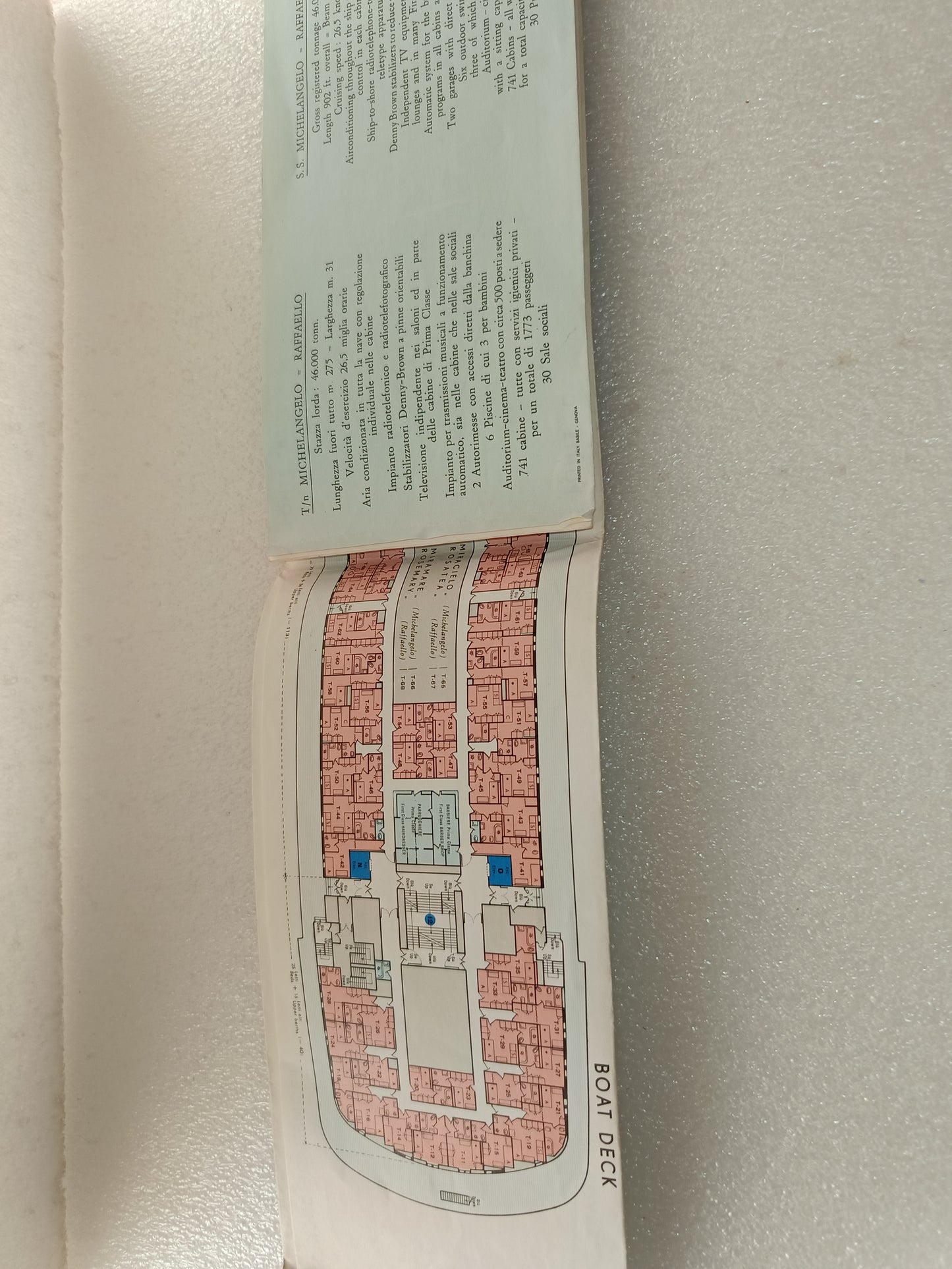 Depliant Turbonavi Michelangelo- Raffaello Italian Line
Originale Anni 70