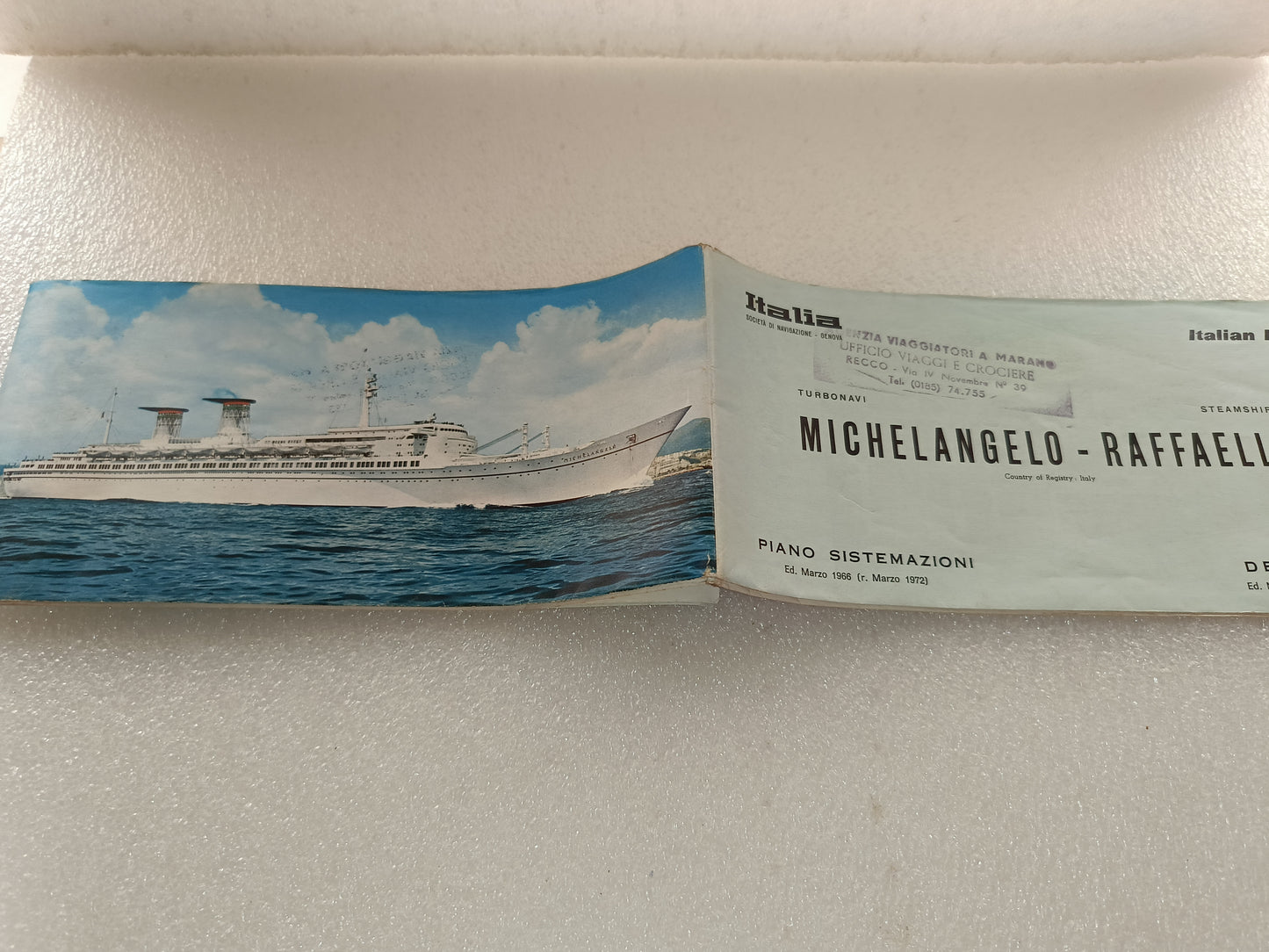 Depliant Turbonavi Michelangelo- Raffaello Italian Line
Originale Anni 70