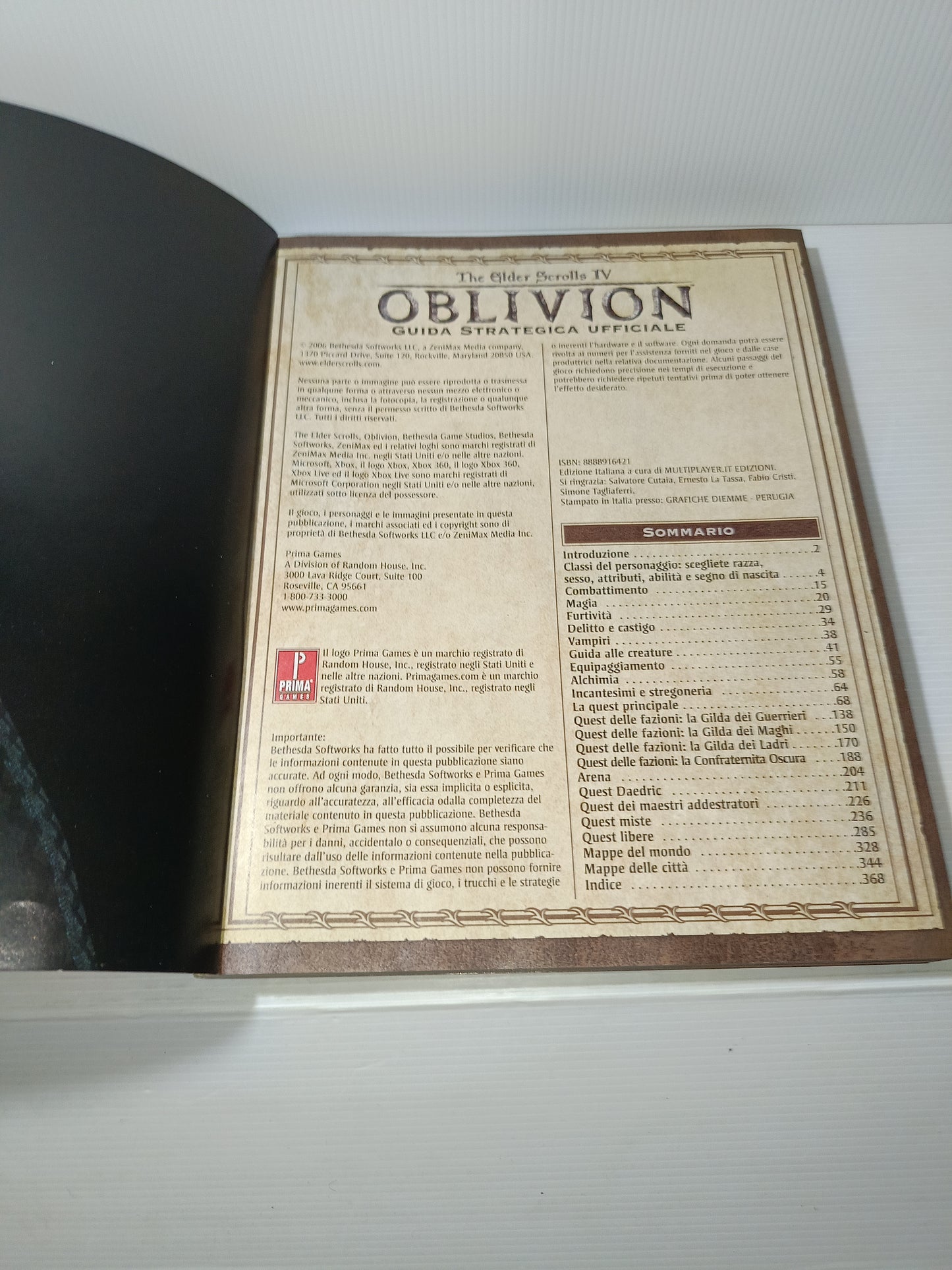 The Elder Scrolls IV Oblivion GuidaStrategica Ufficiale  Per PC e  Xbox360