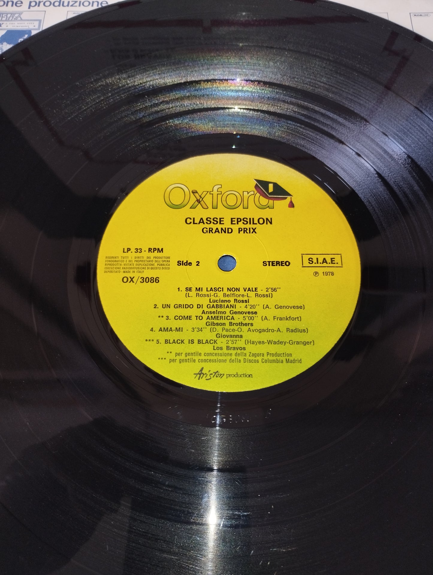 Classe Epsilon Gran Prix" Various Lp 33 rpm Published in 1978 by Ariston cod.OX /3086