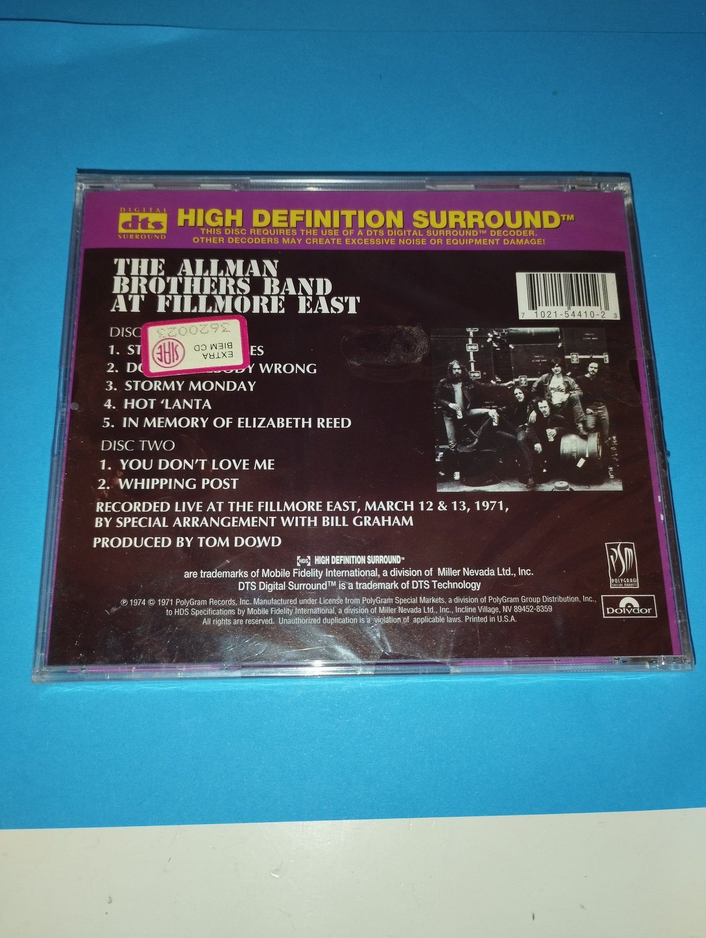 At Fillmore East" The Allman Brothers Band CD dts Digital Surround