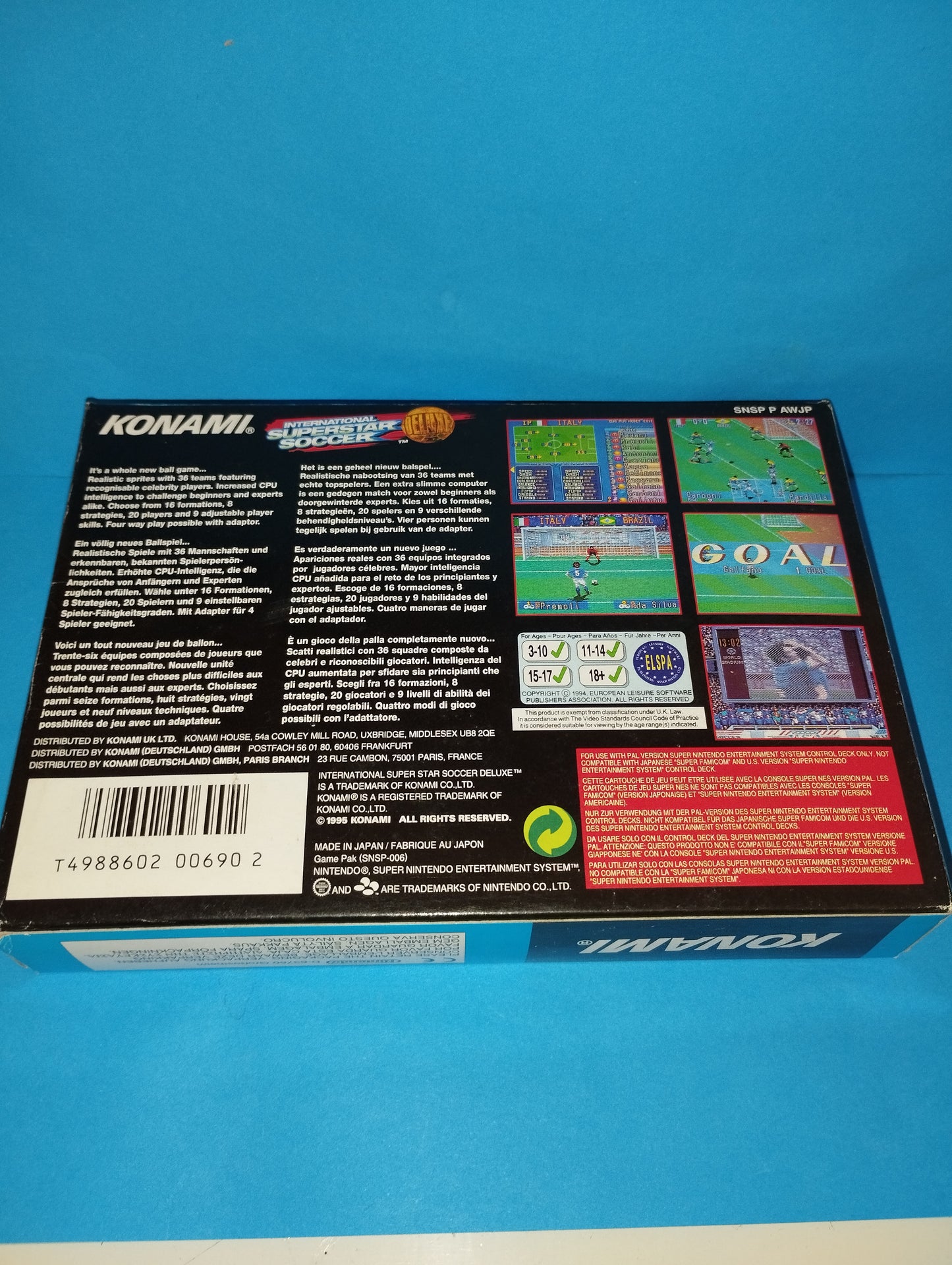 Super Nintendo Game International Superstar Soccer Deluxe
 Published in 1995