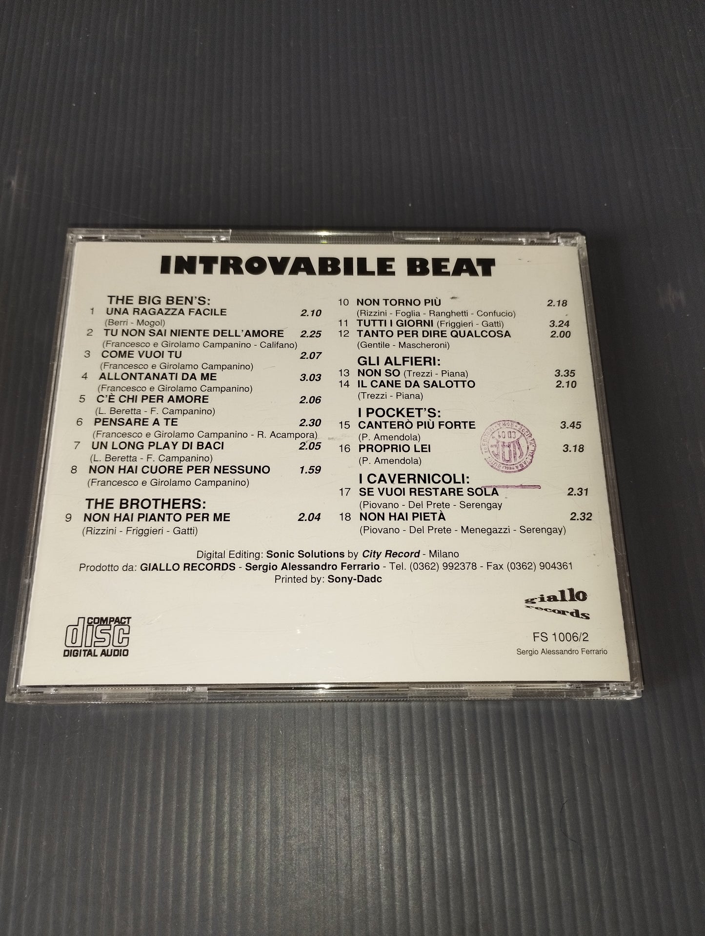 Introvabile Beat" Various CD