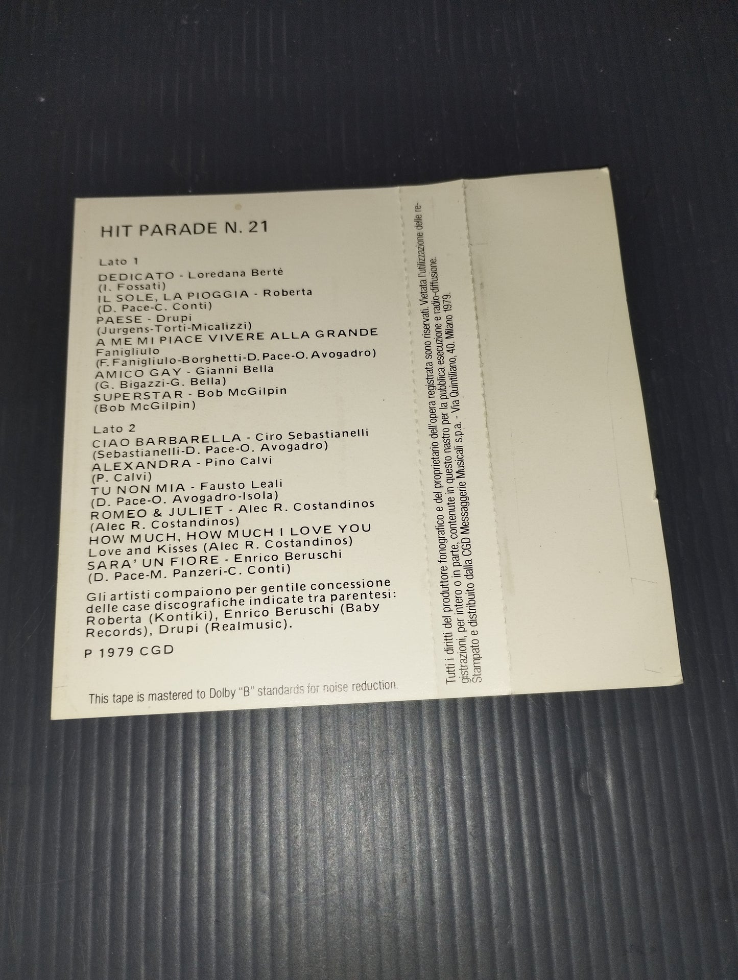 Hit Parade N.21" Various Musicassetta