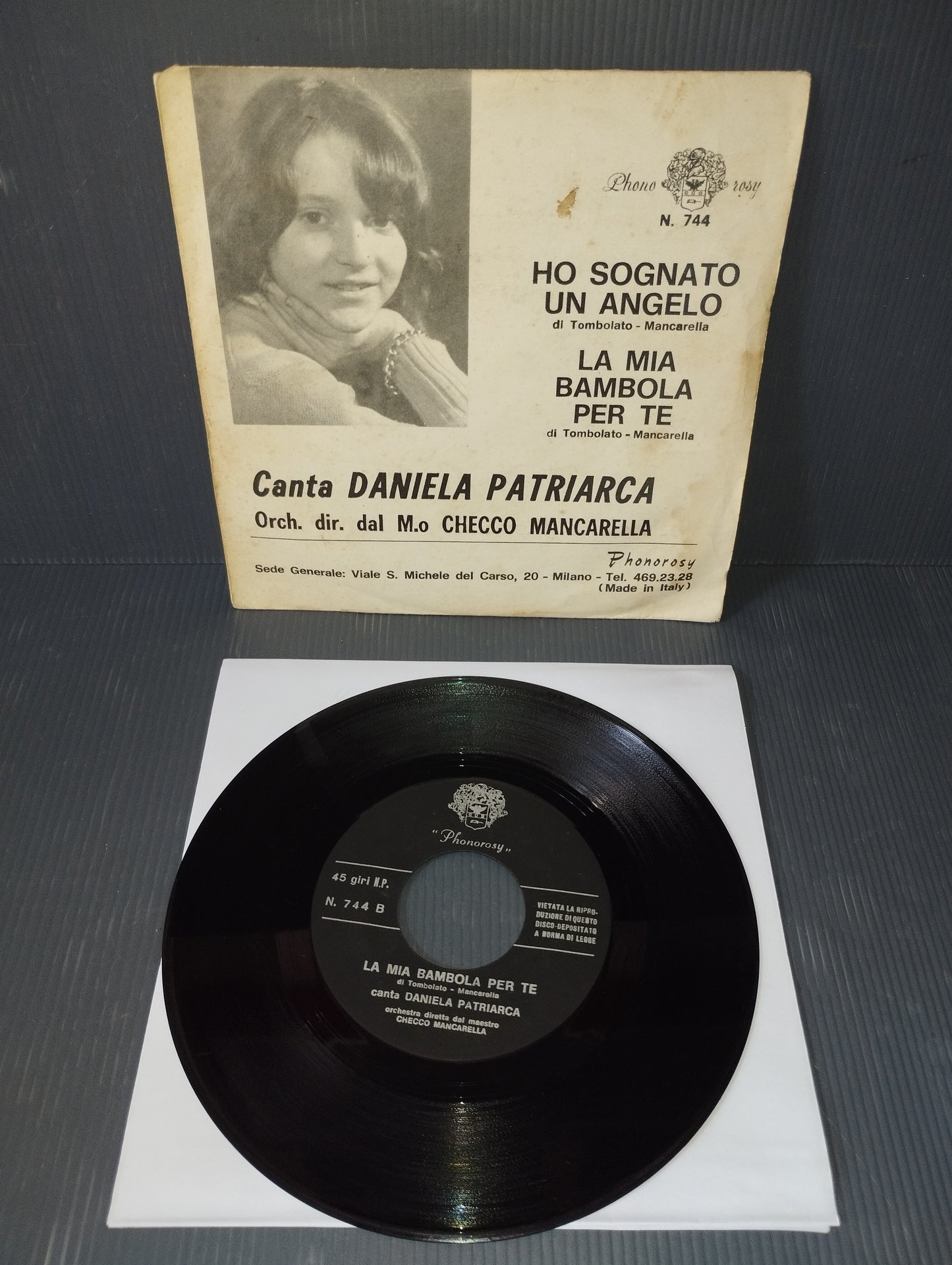 I Dreamed of an Angel/My Doll for You" Daniela Patriarca 45 rpm
 Published by Phonorosy