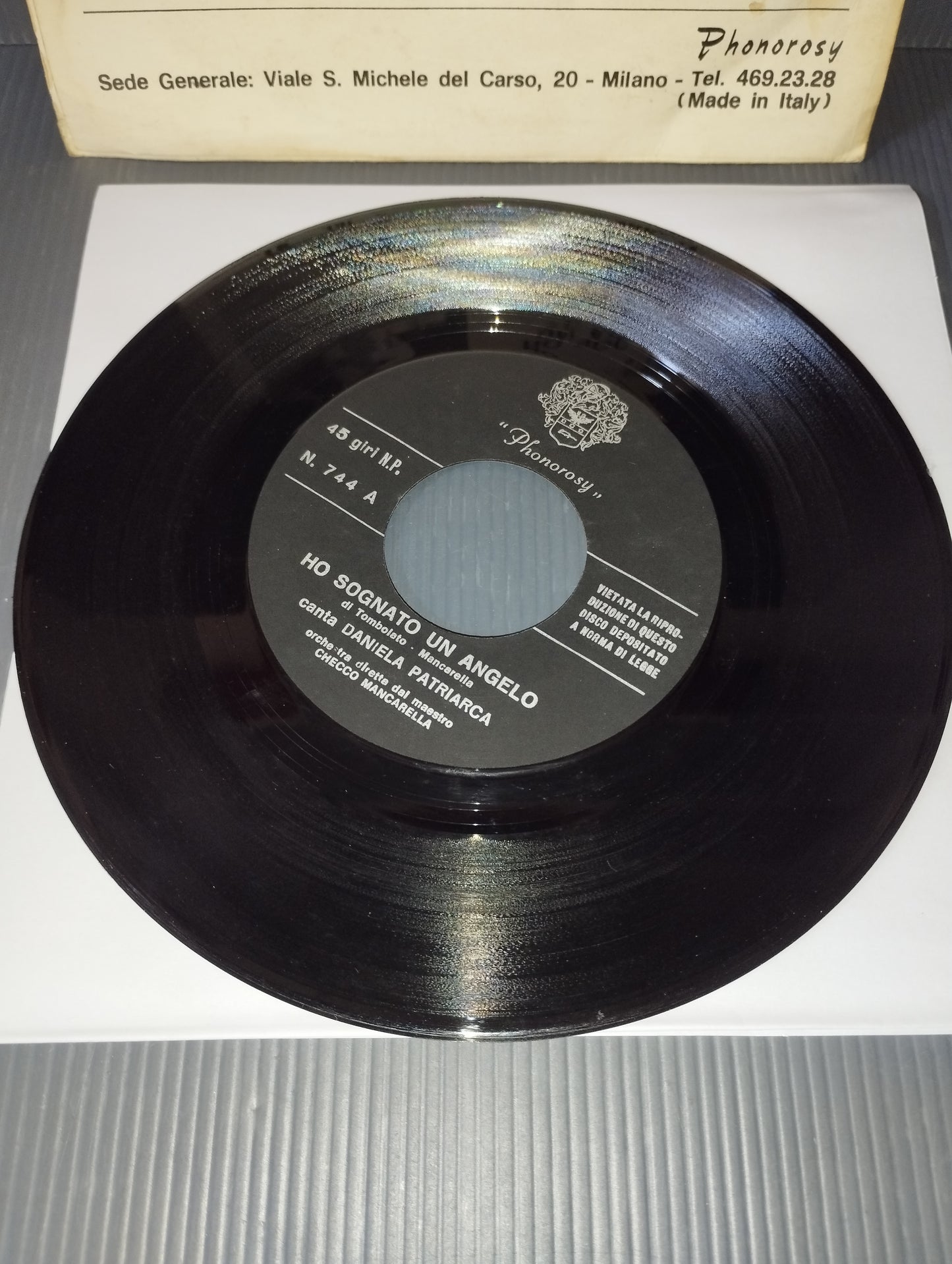 I Dreamed of an Angel/My Doll for You" Daniela Patriarca 45 rpm
 Published by Phonorosy