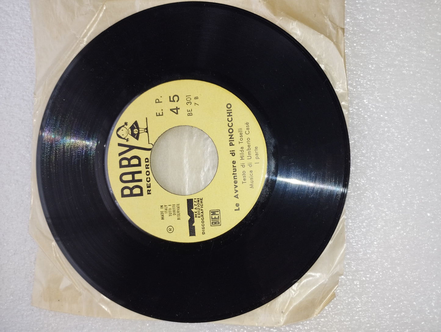 Le Avventure Di Pinocchio" 45 Giri
Edito negli anni 60 da Baby Record Cod.BE 301