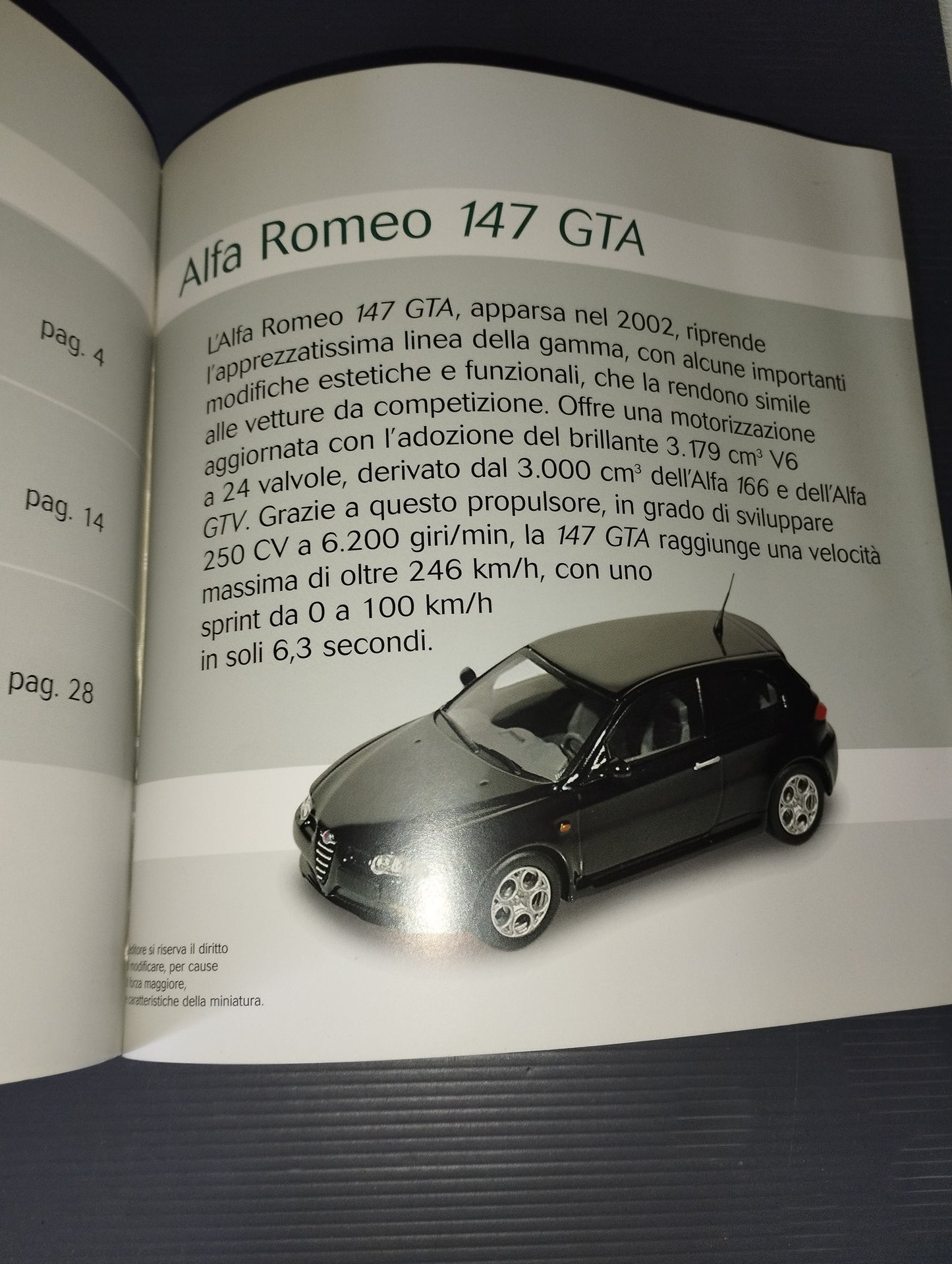 Alfa Romeo 147 GTA file
 Published in 2004 by De Agostini