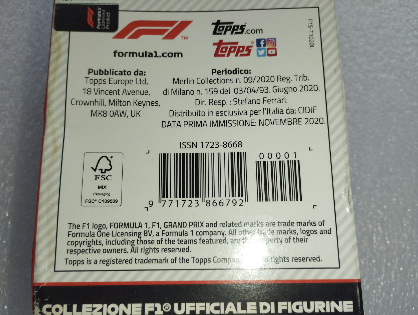 Toops Formula 1 box set
 Issue date November 2020