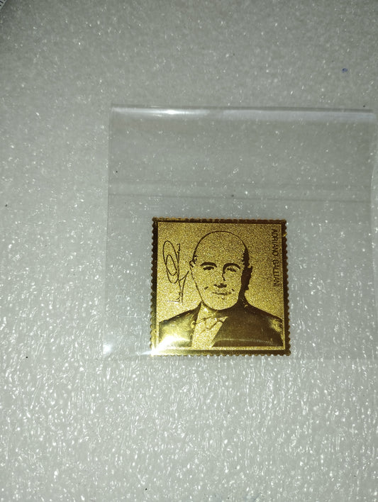 Adriano Galliani stamp in golden metal