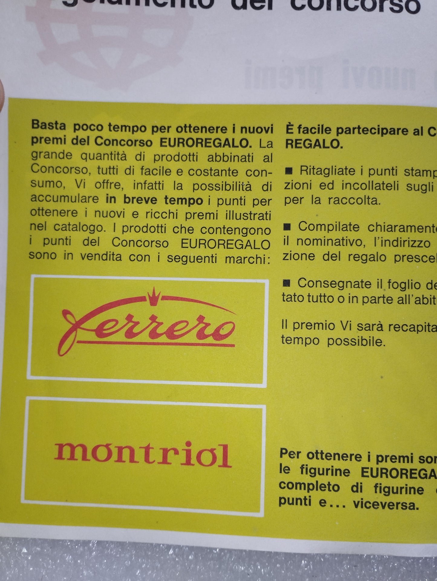 Catalogo Premi 1964 Ferrero
Montriol Euroregalo Originale