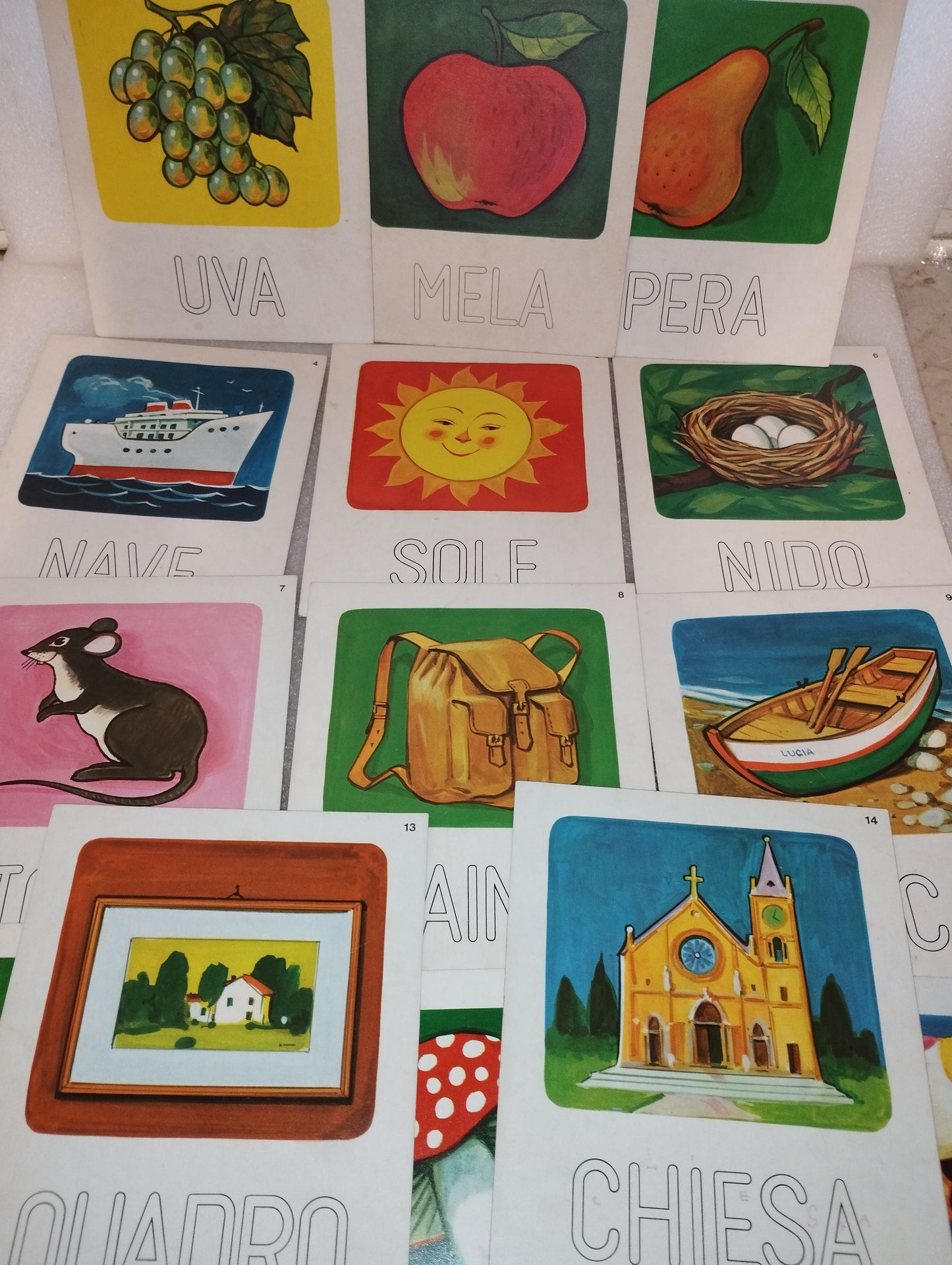 Series of 16 Teaching Cards from the 60s/70s