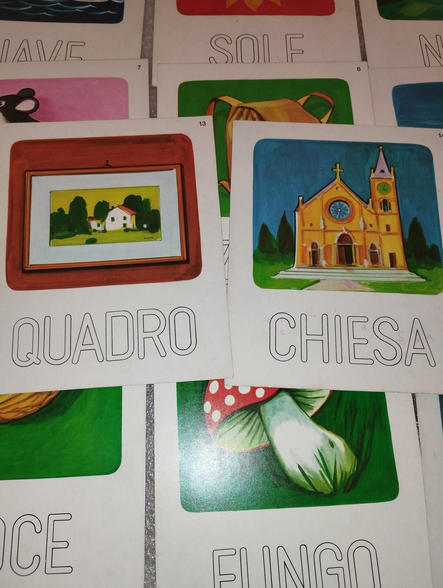 Series of 16 Teaching Cards from the 60s/70s