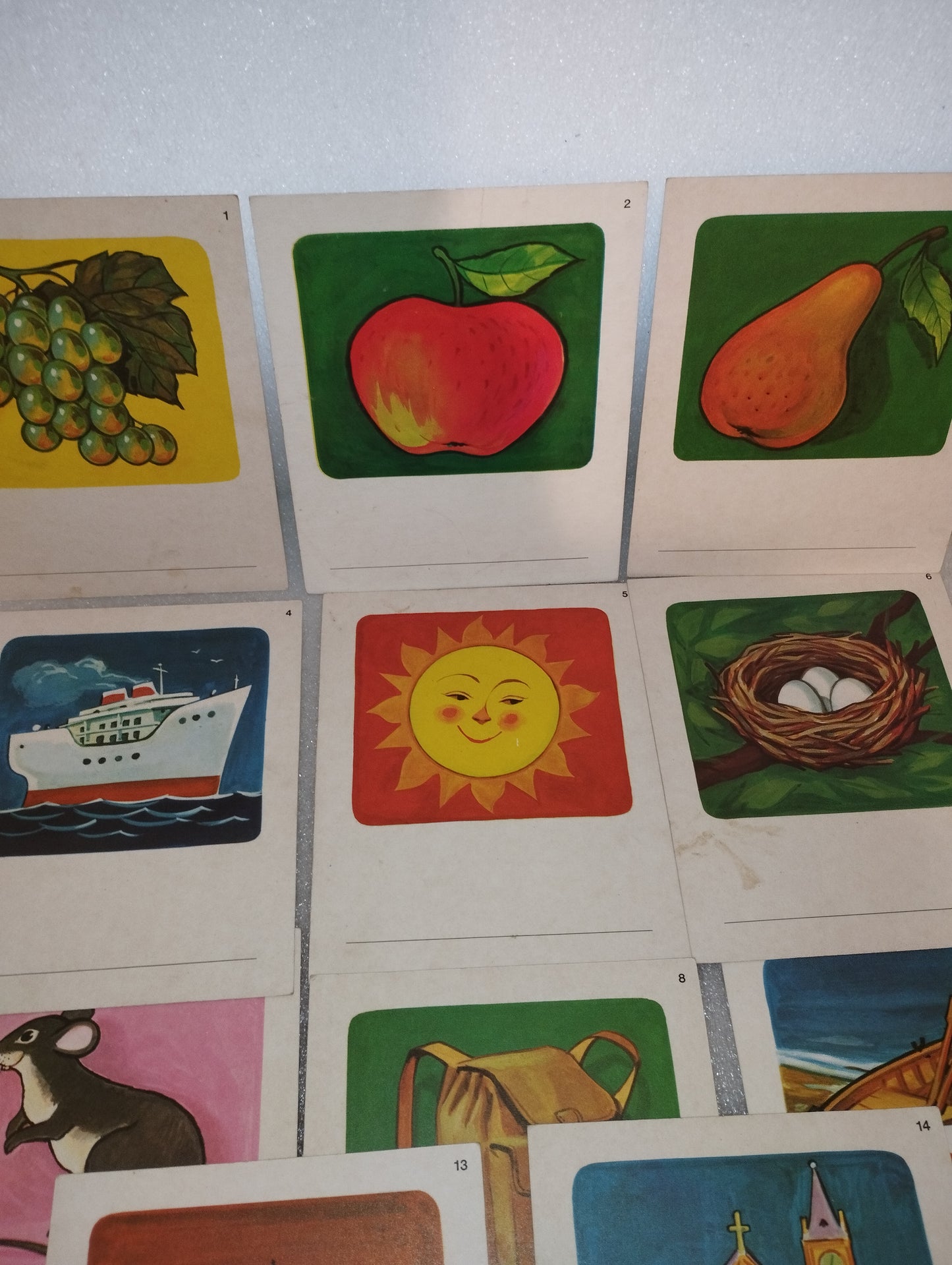 Series of 16 Teaching Cards from the 60s/70s