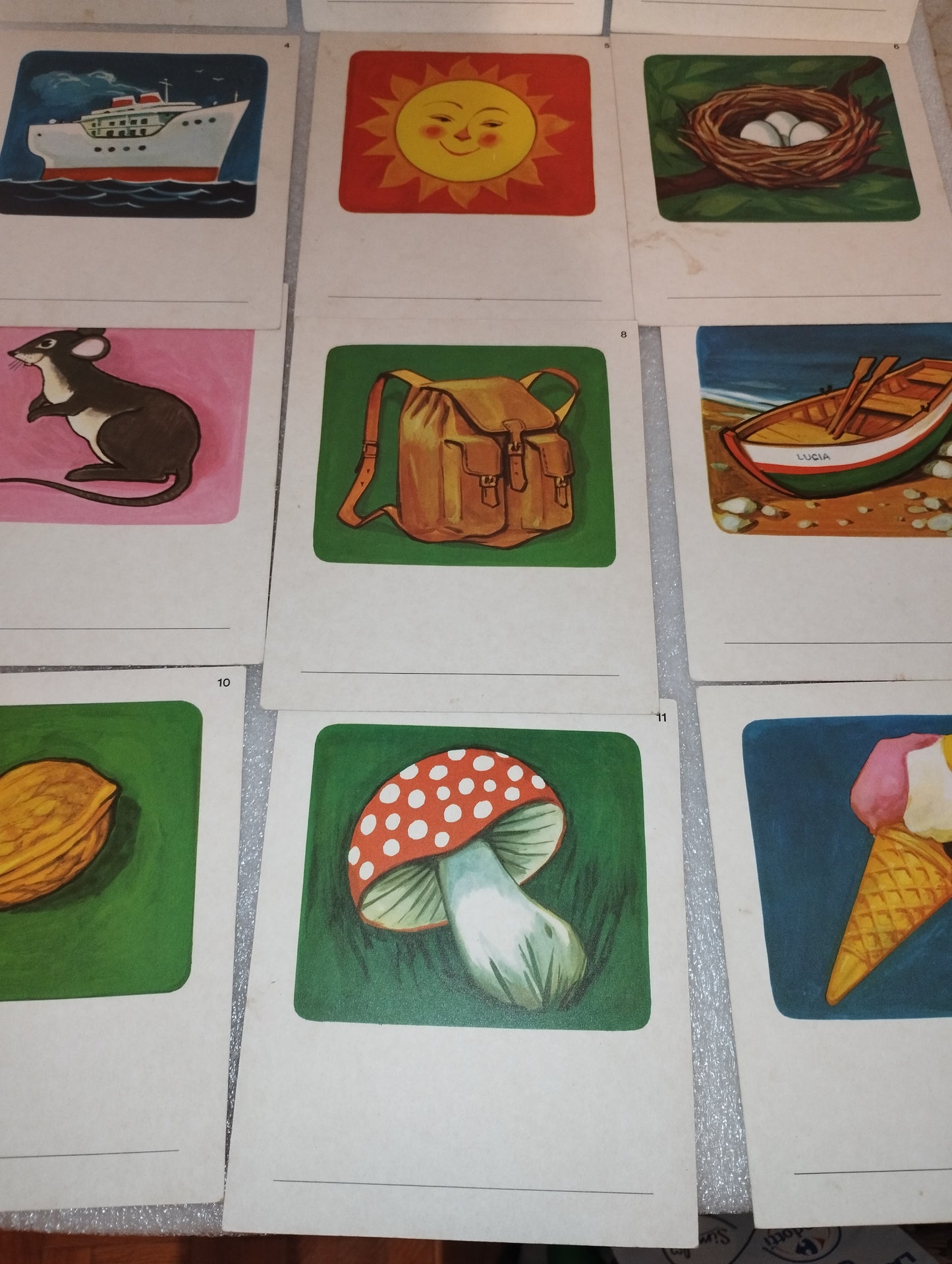 Series of 16 Teaching Cards from the 60s/70s