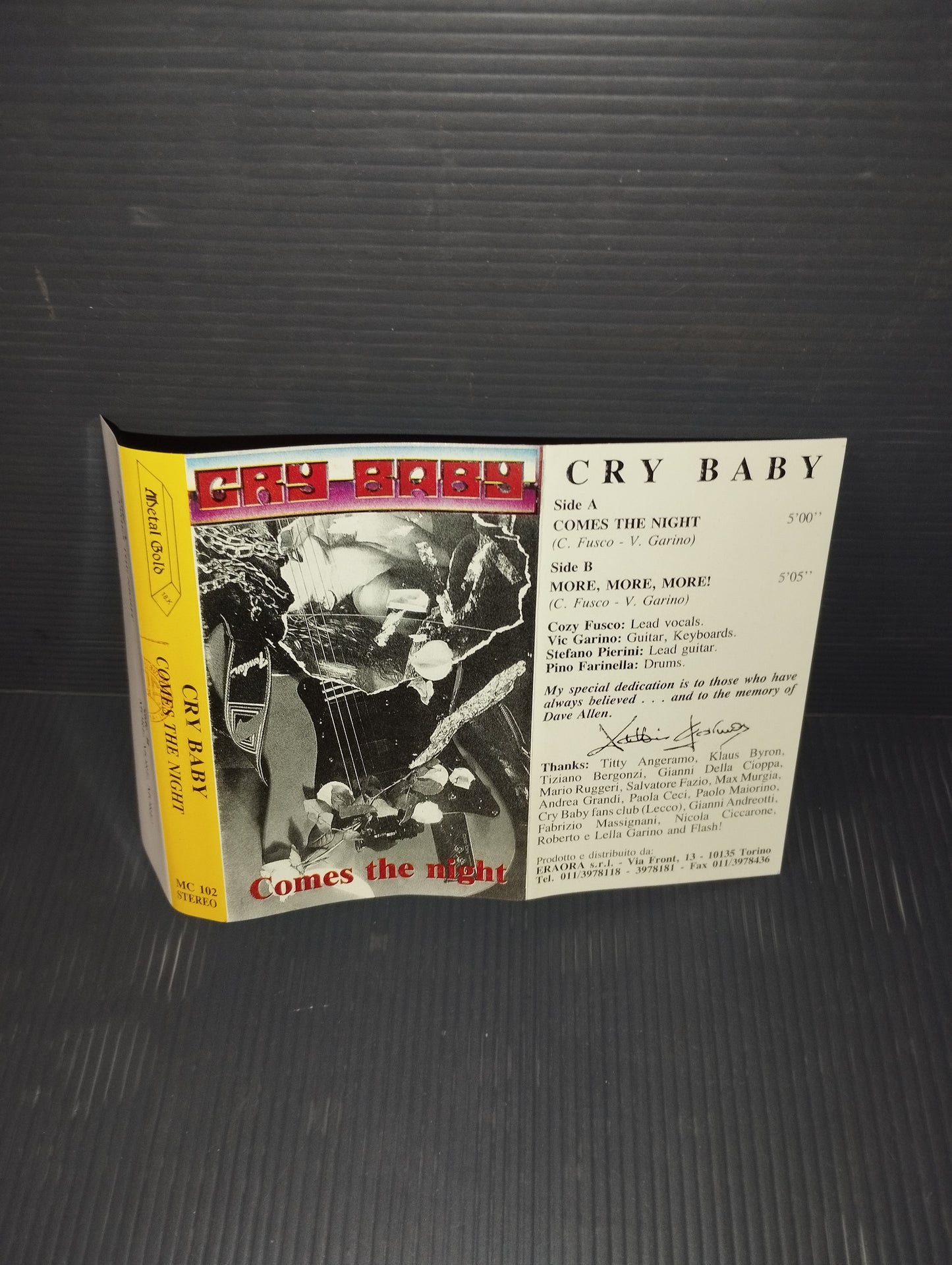 Comes the Night Cry Baby cassette tape