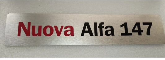 New Alfa 147 Alfa Romeo advertising sign in flexible plastic

 Sign dimensions approximately 52 x 10.8 cm