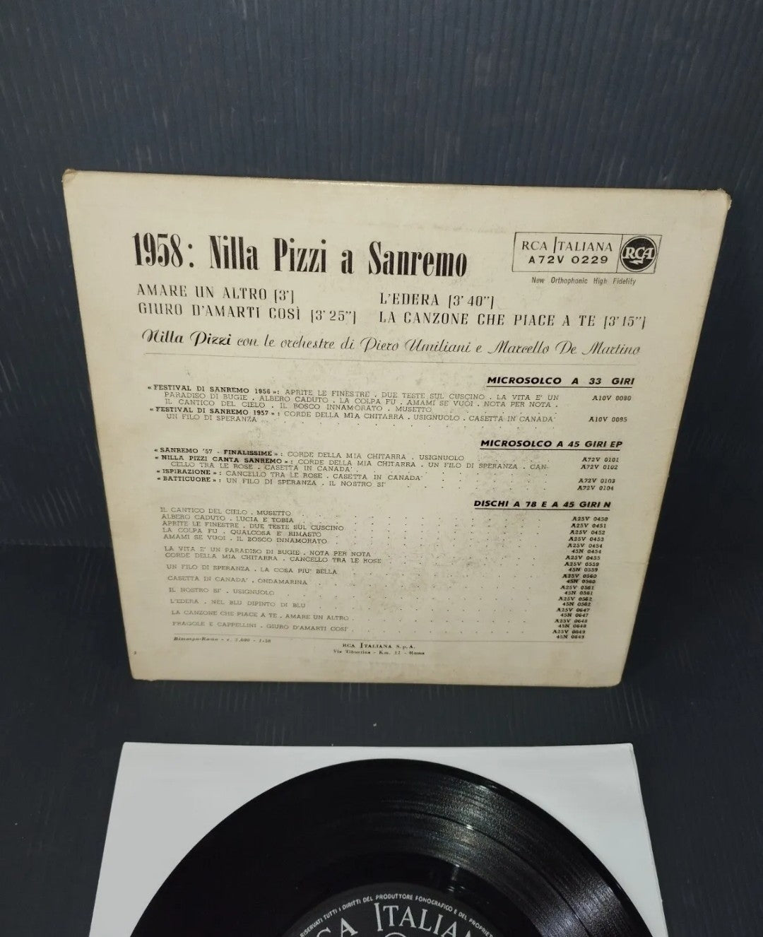 Sanremo 1958" Nilla Pizzi Ep 7"