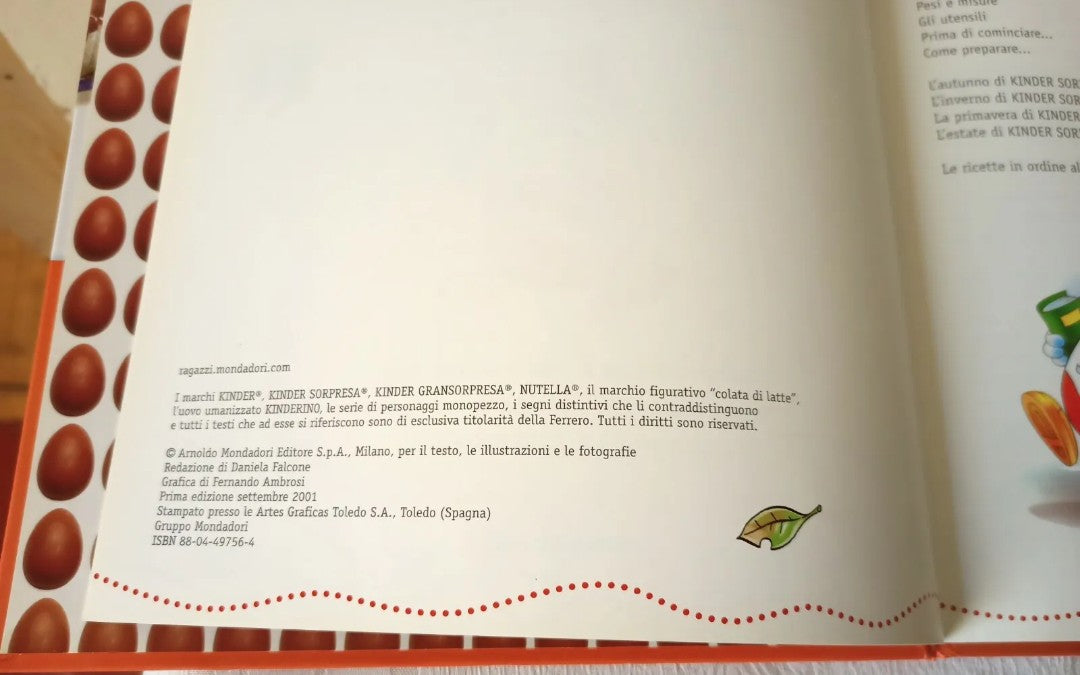 Libro Le Stagioni di Kinder Sorpresa, Mondadori 2001