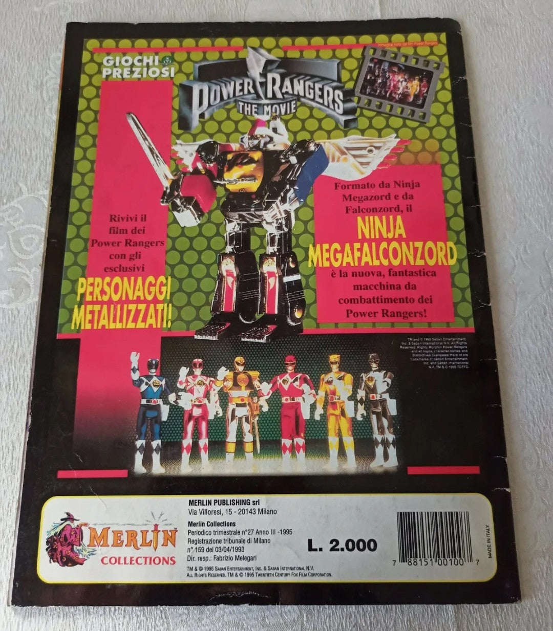 Album Figurine Power Rangers Il Film, Merlin anni 90