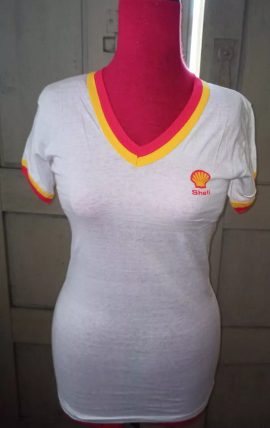 T Shirt Shell donna vintage anni 70 taglia M LEGGI DESCRIZIONE
