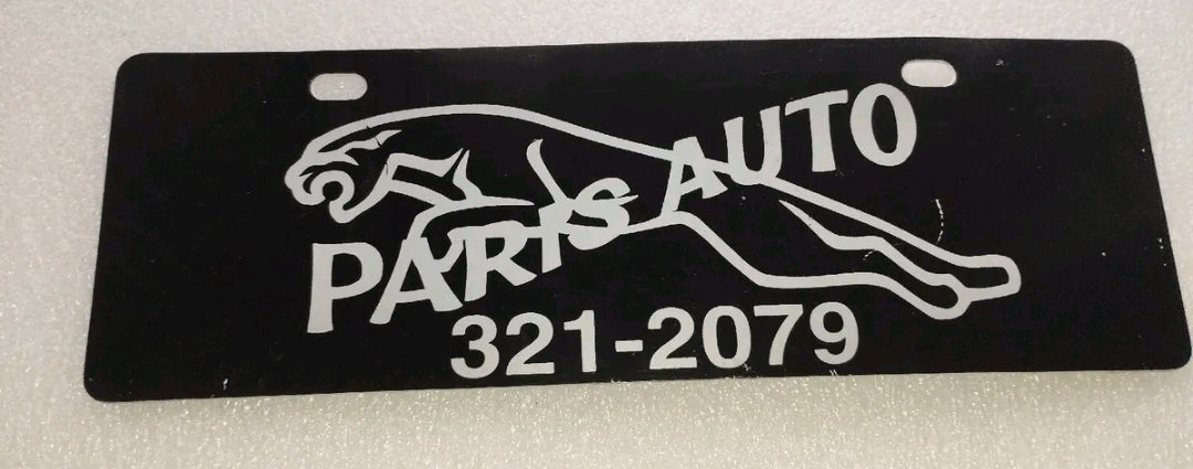 Jaguar Paris Car Vintage Plastic License Plate