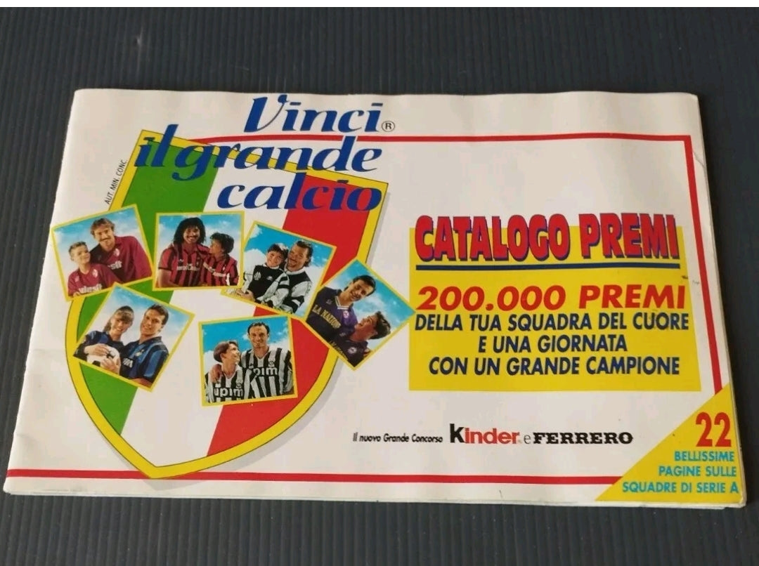 Kinder Ferrero Catalog Vinci Il Grande Calcio 1990 READ DESCRIPTION