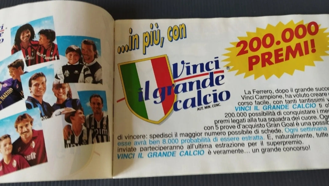 Kinder Ferrero Catalog Vinci Il Grande Calcio 1990 READ DESCRIPTION