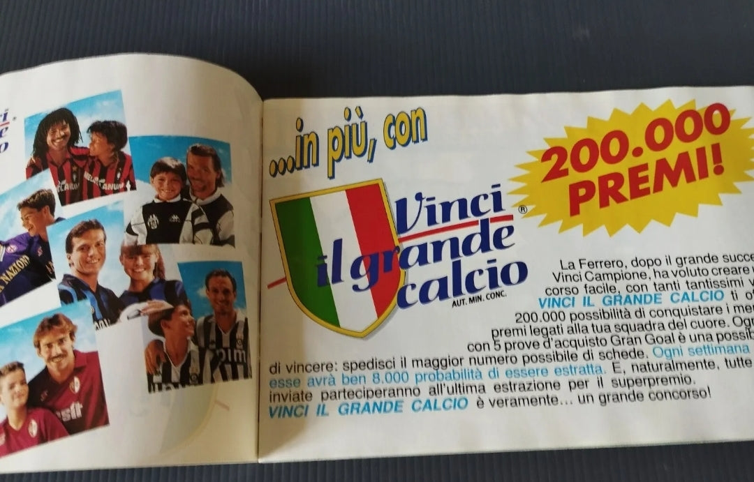 Catalogo Kinder Ferrero Vinci Il Grande Calcio 1990 LEGGI DESCRIZIONE