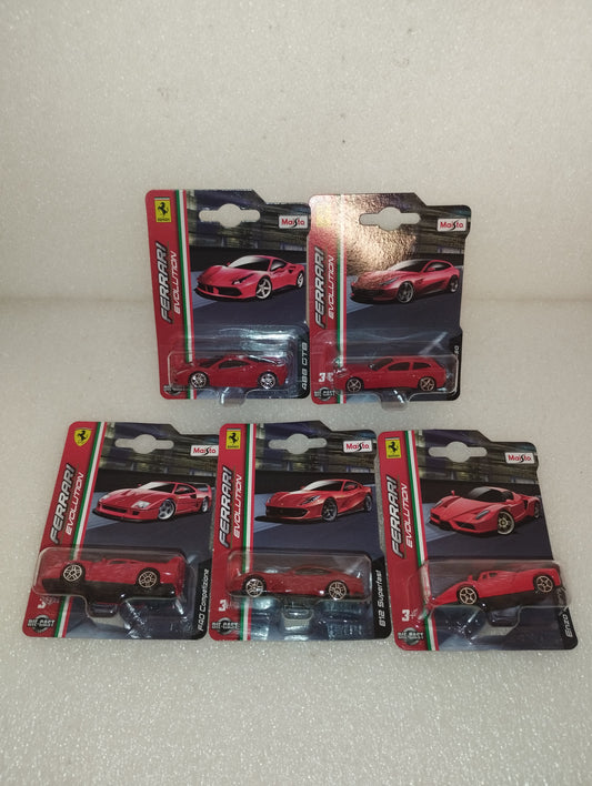 5 Confezioni Ferrari Maisto
Scala 1:64
Die Cast Metal