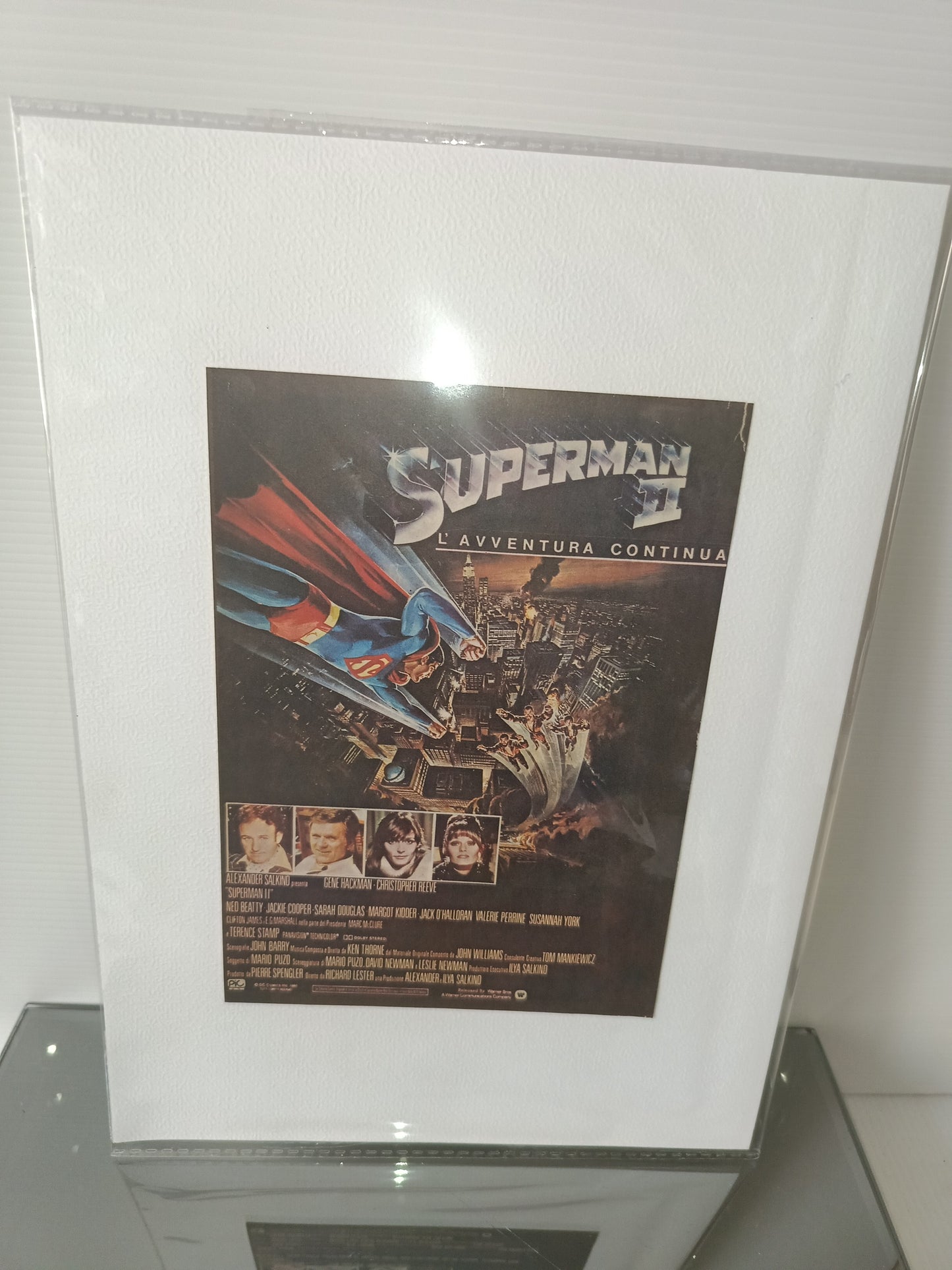 Superman II Piccola Locandina rifilata su cartoncino Da Fumetto Dell' Epoca