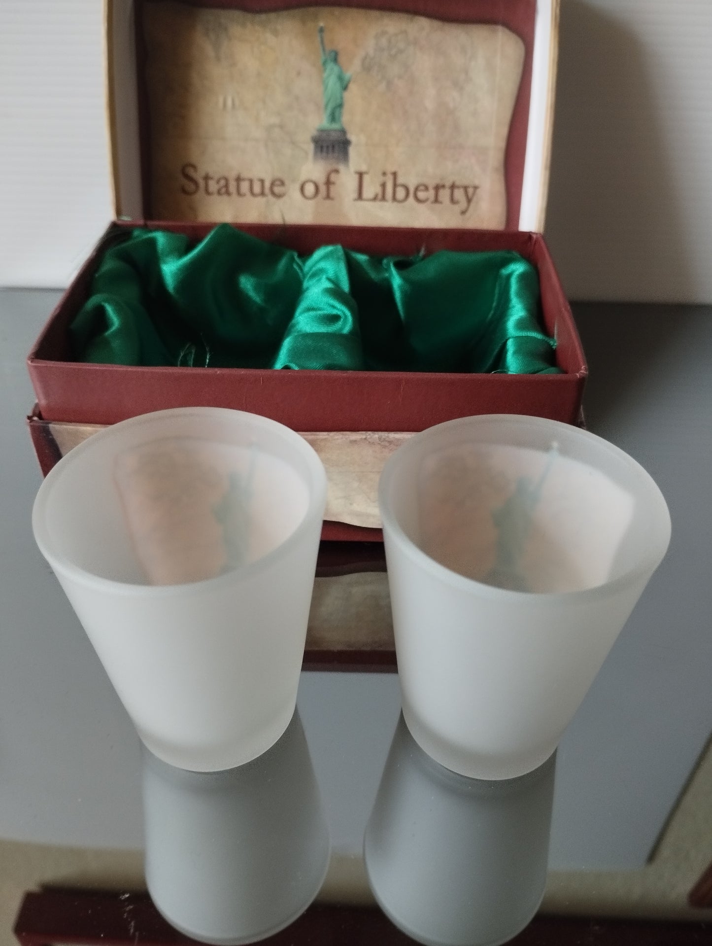 Statua Della Libertà Souvenir Set 2 Bicchierini in vetro