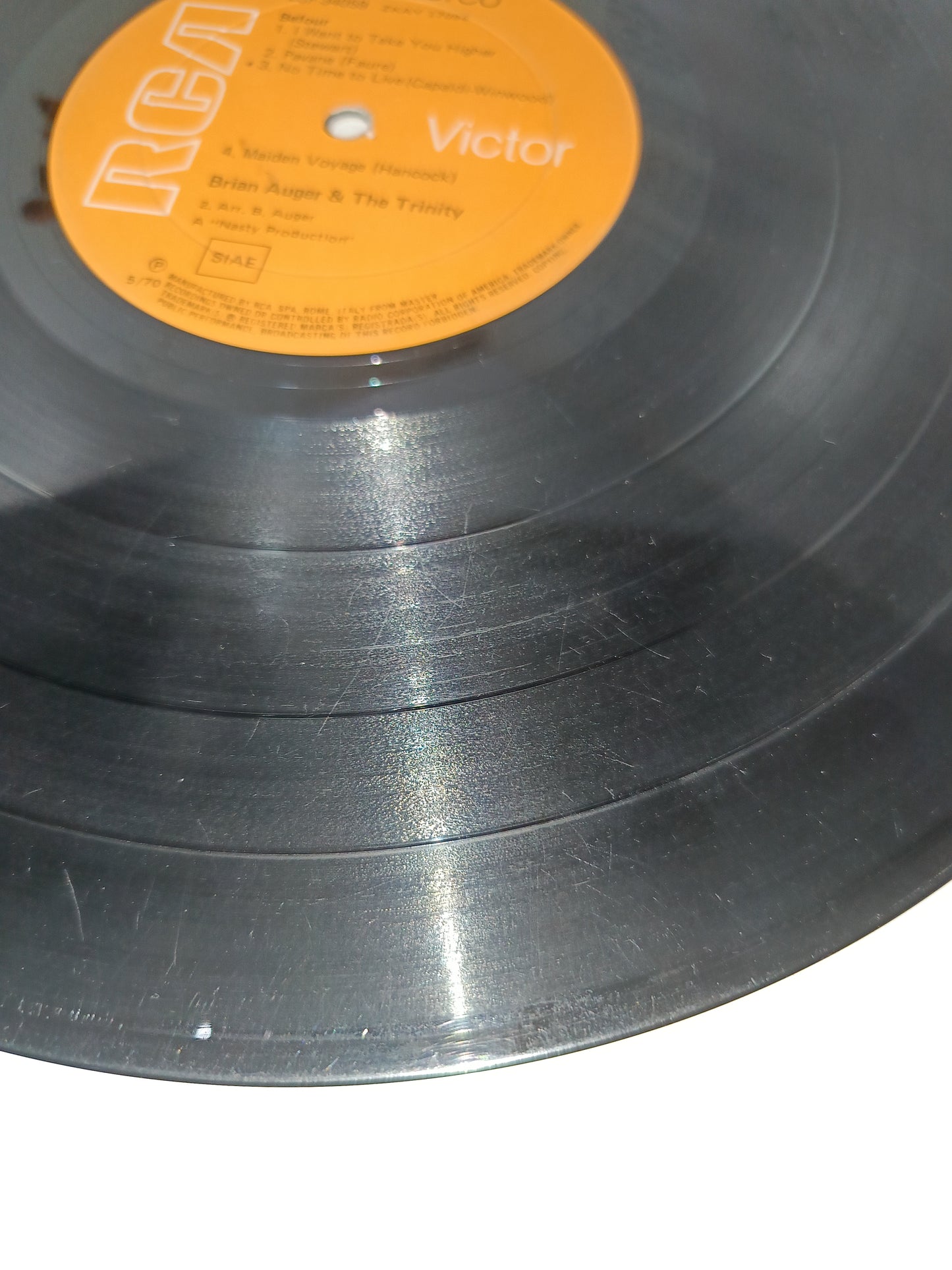Befour Brian Auger & The Trinity LP 33 giri
Edito nel 1970 da RCA Cod.LSP 34059
Prima Edizione