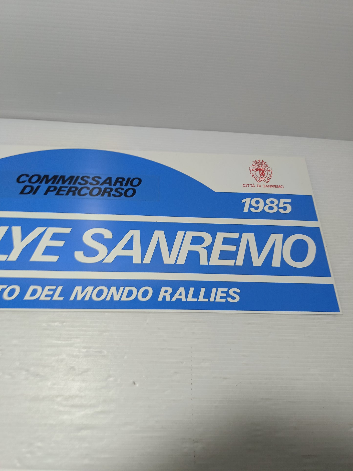 27° Rallye Sanremo 1985 Targa Originale
In Plastica flessibile