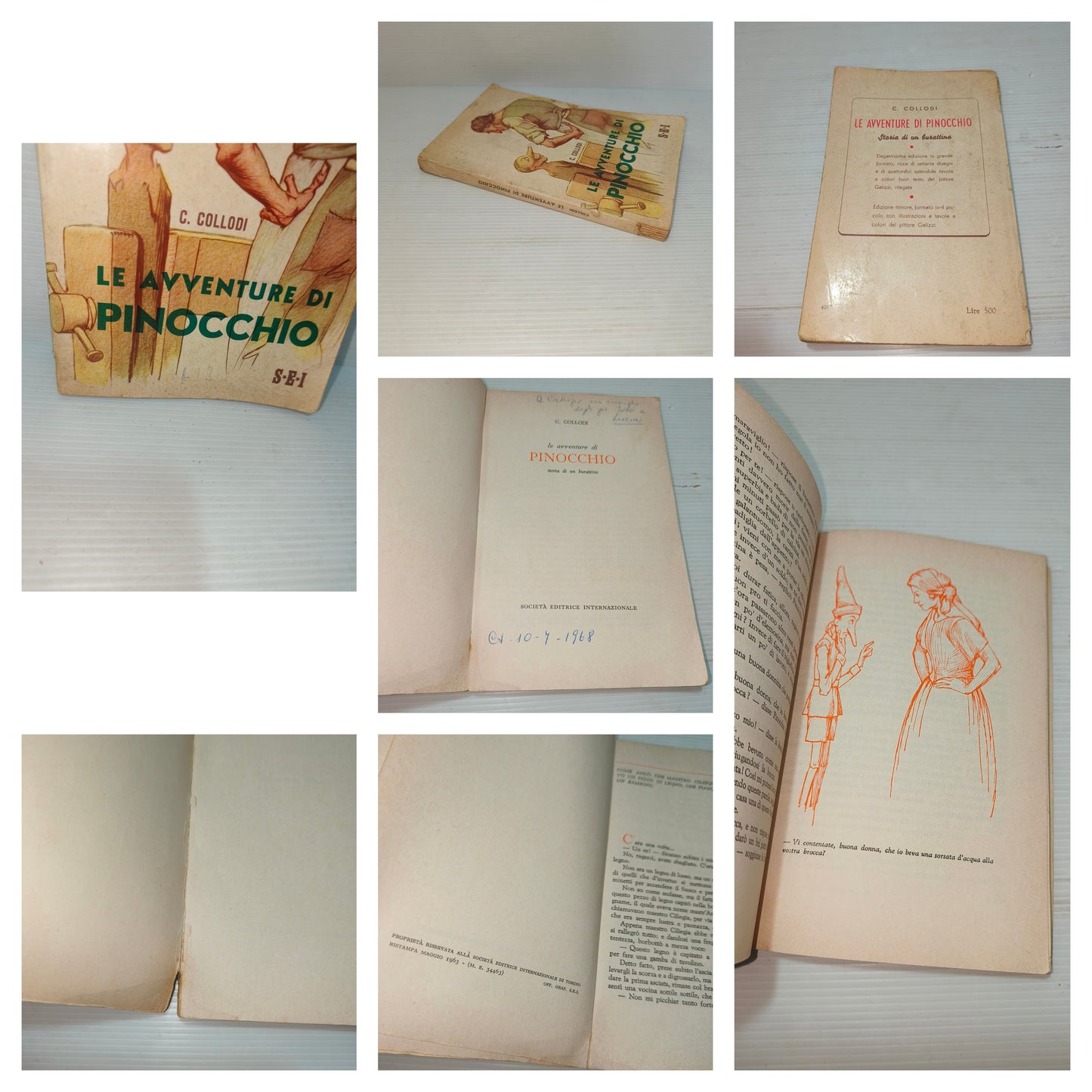 Libro Le Avventure Di Pinocchio, ristampa 1963