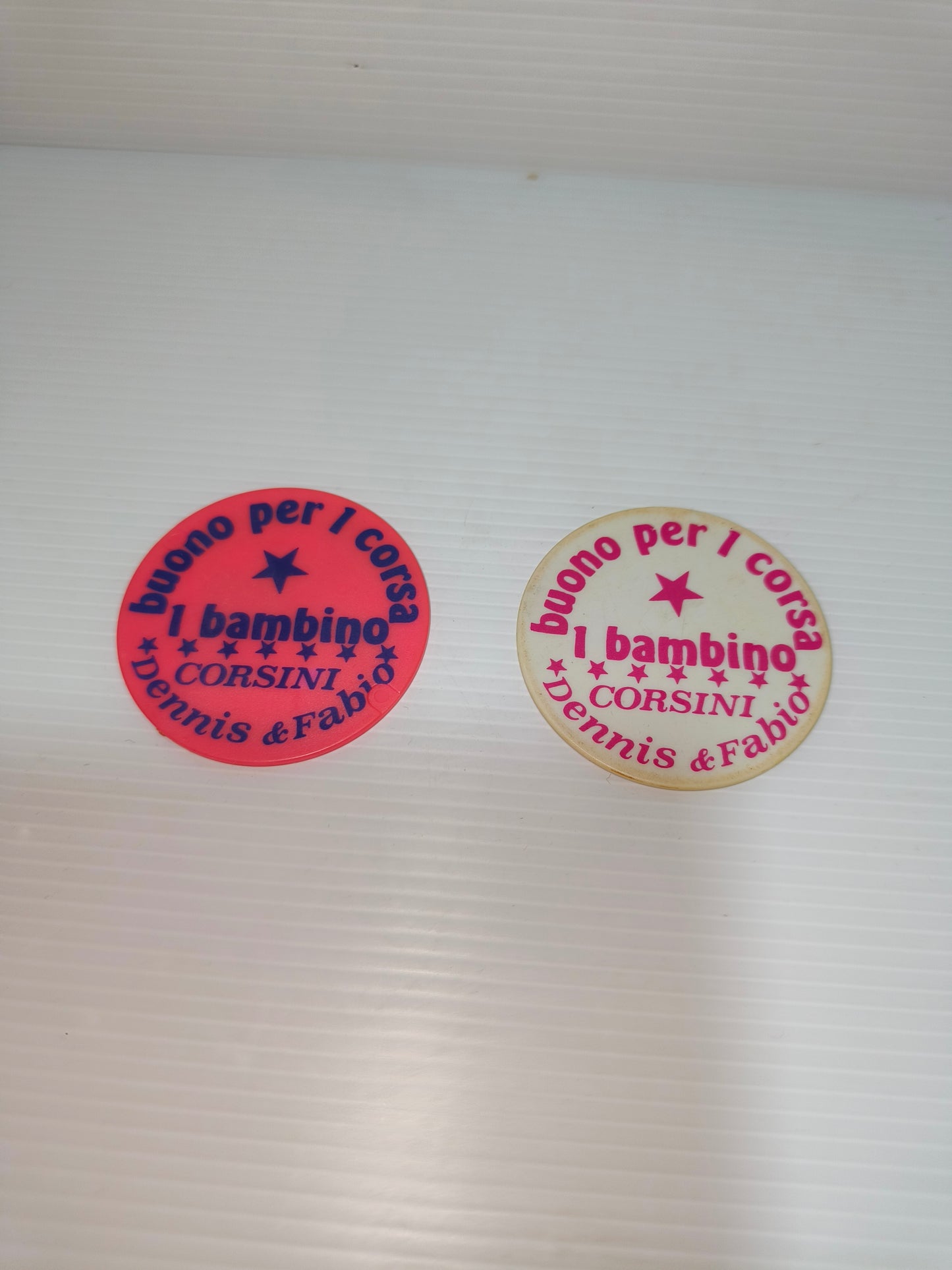 Gettoni giostre bambini vintage, LEGGI