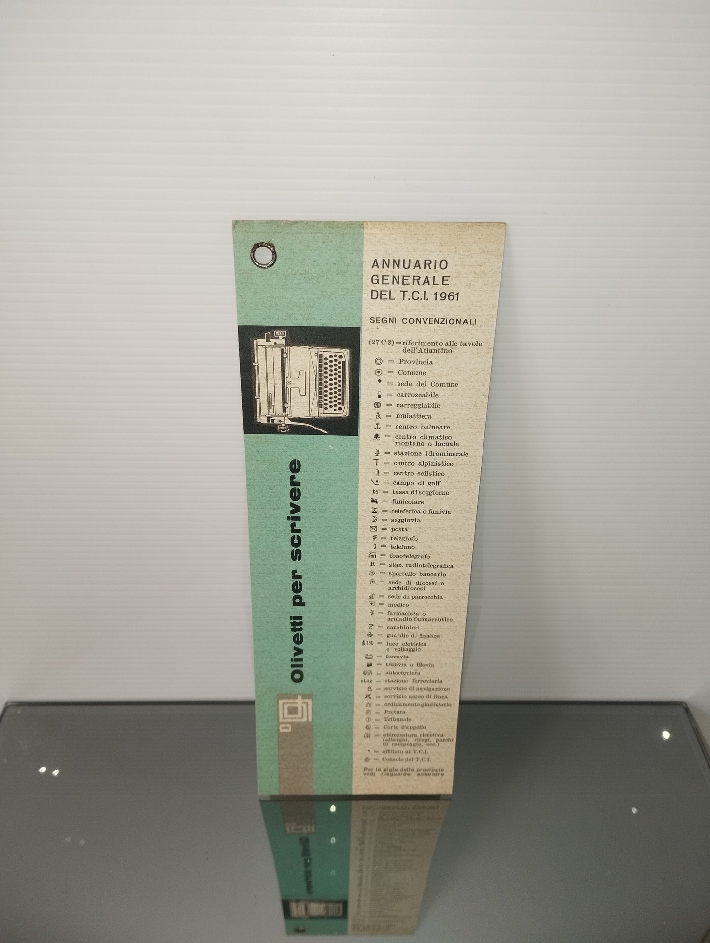 Segnalibro Olivetti T.C.I. 1961