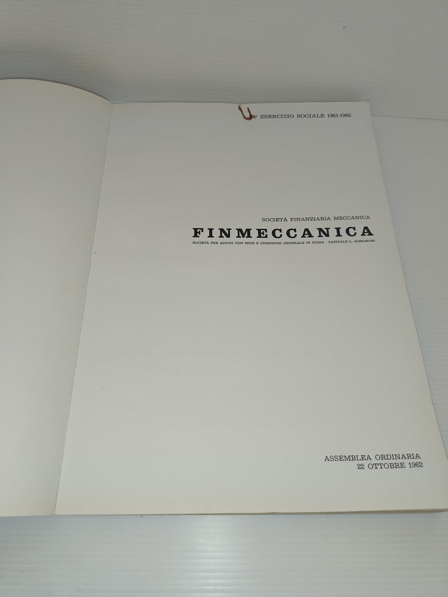 Finmeccanica 14° Esercizio 1961/62
Copertina morbida