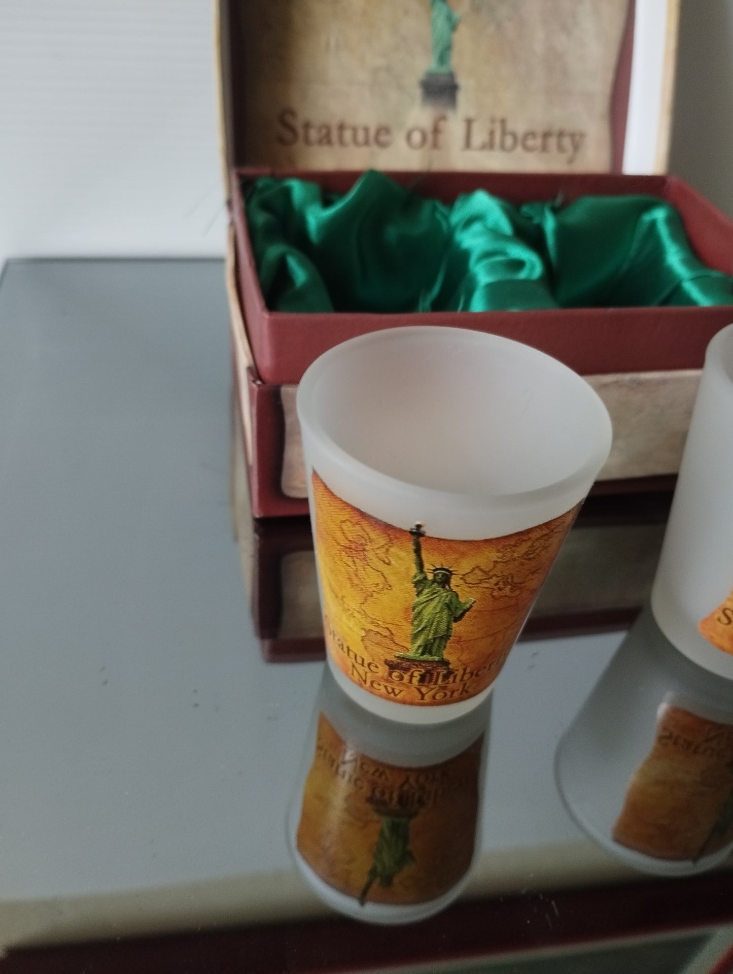 Statua Della Libertà Souvenir Set 2 Bicchierini in vetro