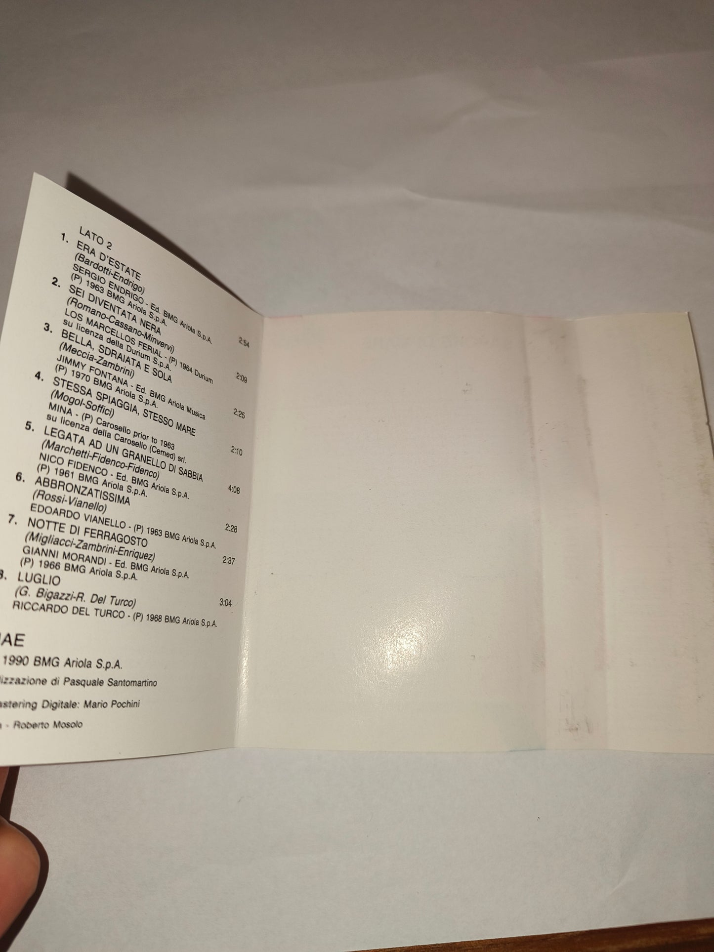 Sapore Di Sale Musicassetta, LEGGI