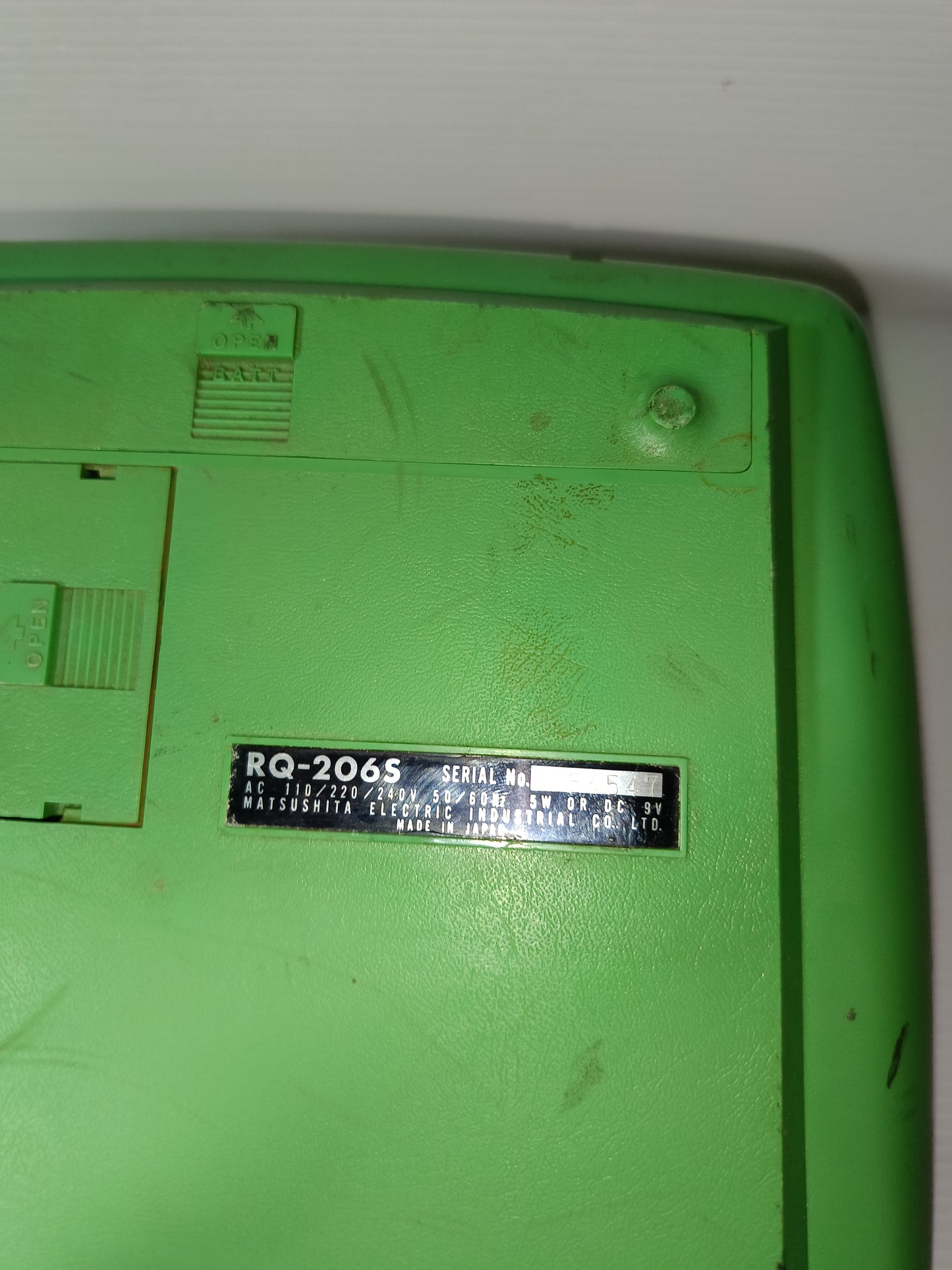 Registratore/Lettore Musicassette National RQ-206S
Made in Japan Non funzionante