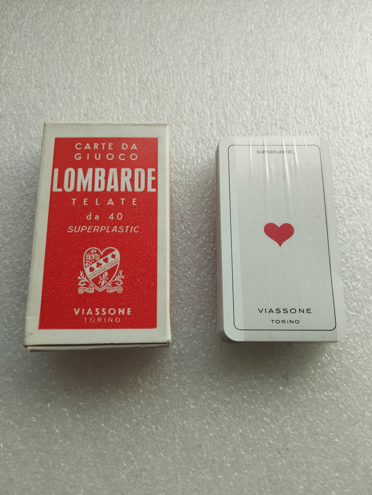 Carte Da Giuoco Viassone Torino
Lombarde n. 14
Telate Superplastic
Mazzo di 40 carte