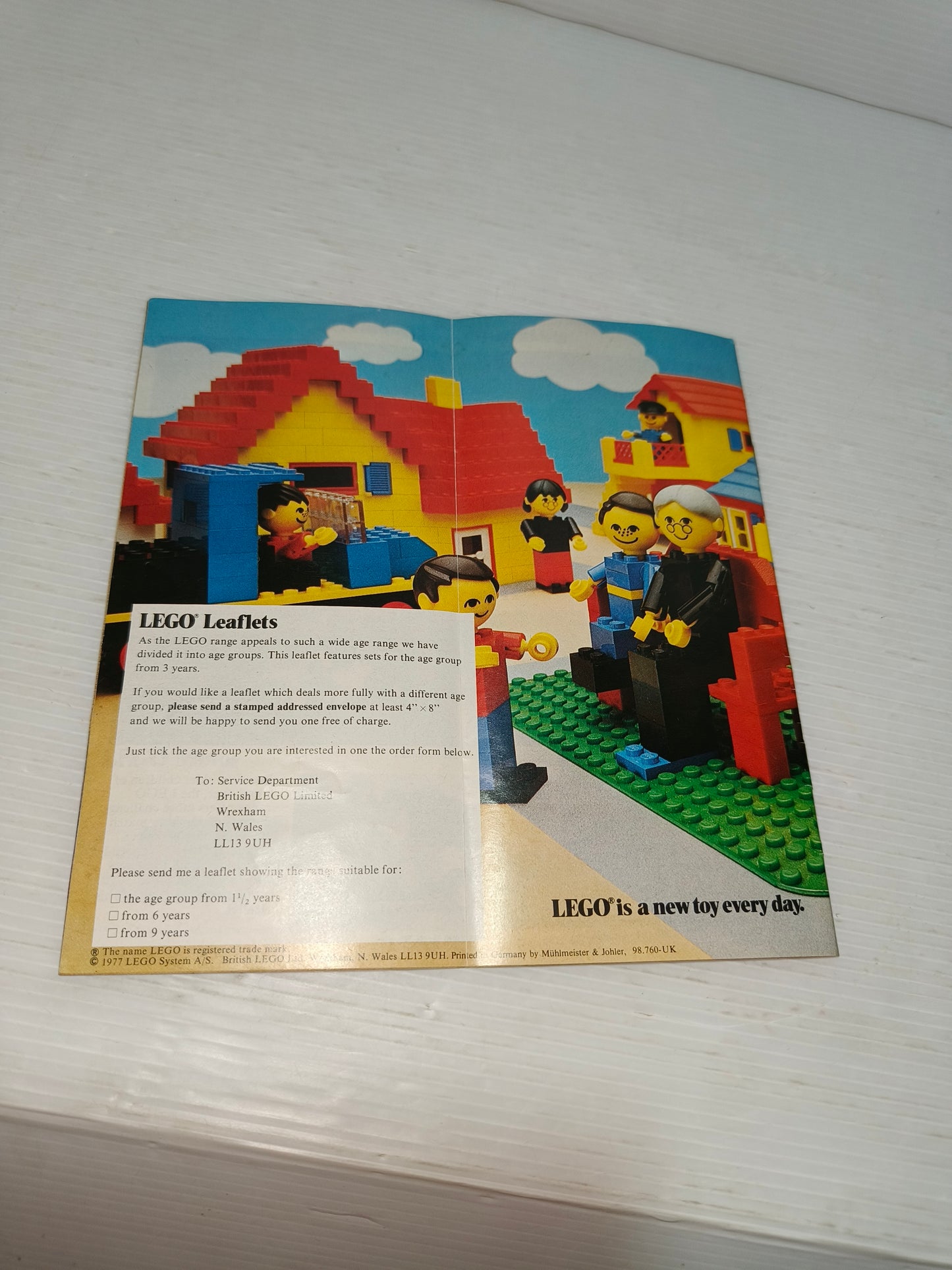 Depliant e adesivi Pubblicitari Lego, anni 70