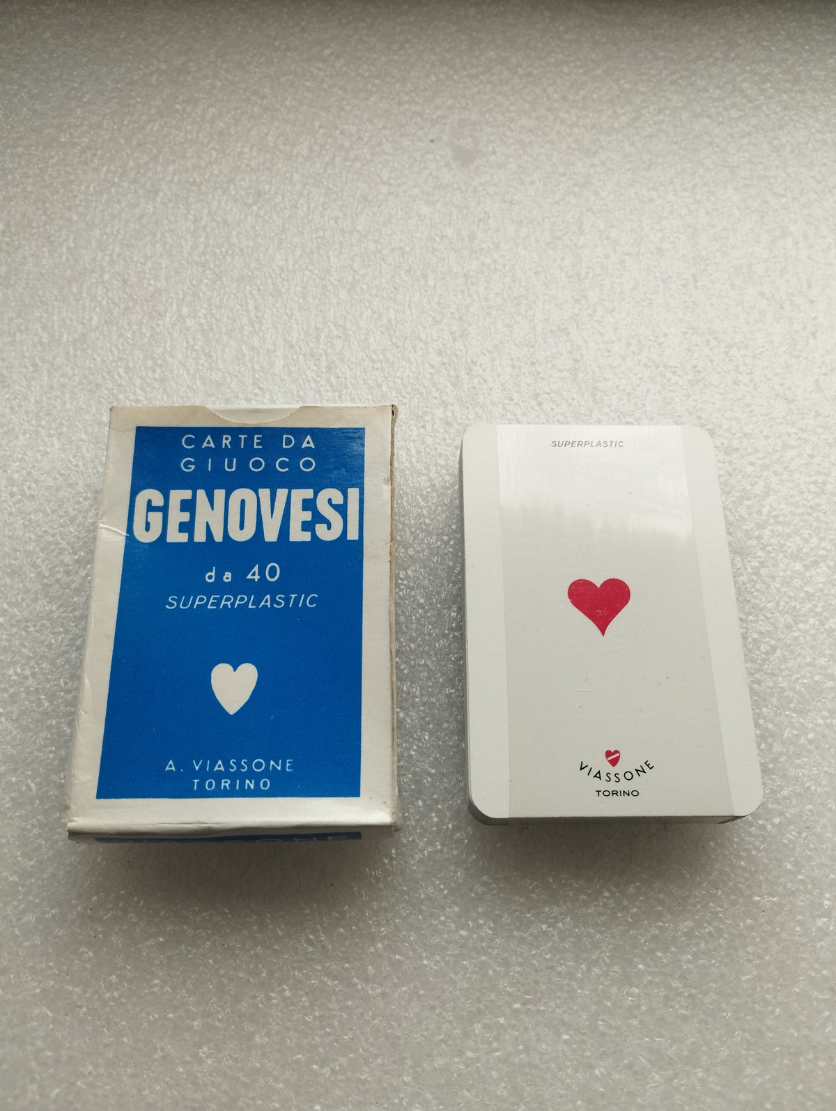 Carte Da Giuoco Viassone Torino
Genovesi n. 50
Superplastic
Mazzo di 40 carte